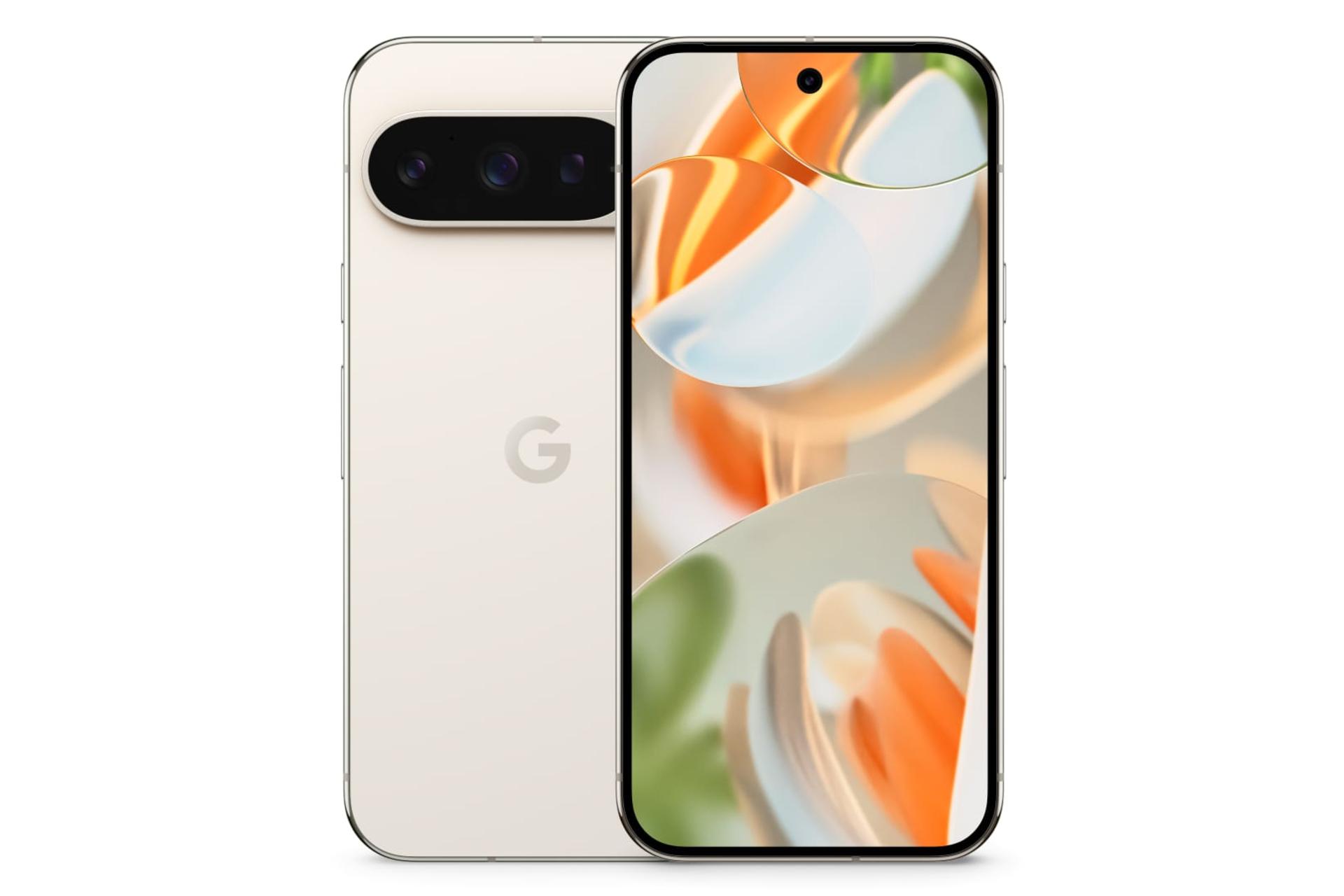 پنل جلو و پشت گوشی موبایل پیکسل 9 پرو گوگل کرم رنگ / Google Pixel 9 Pro