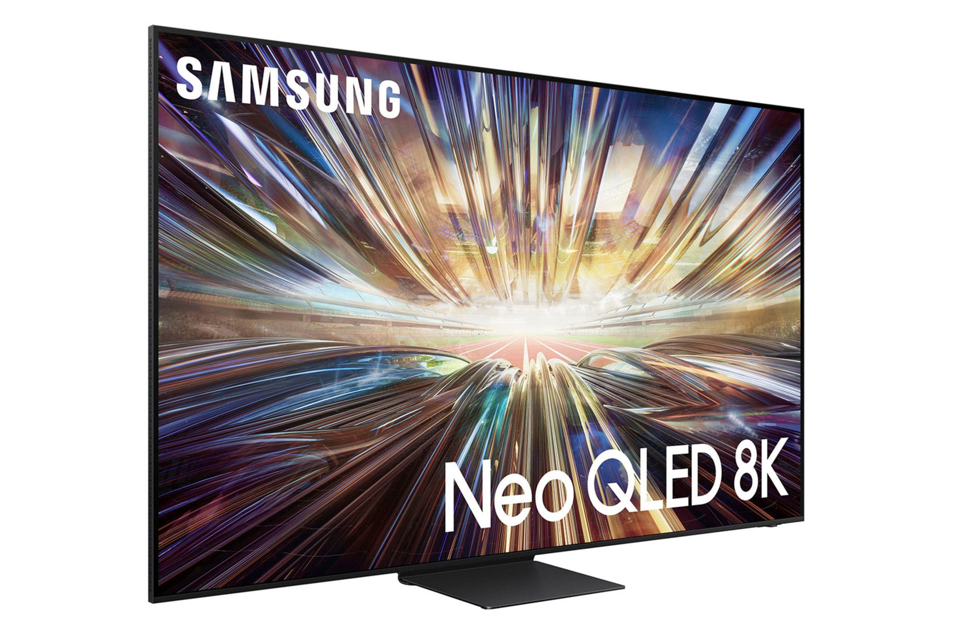 تلویزیون سامسونگ Samsung QN800D نمای جلو و چپ