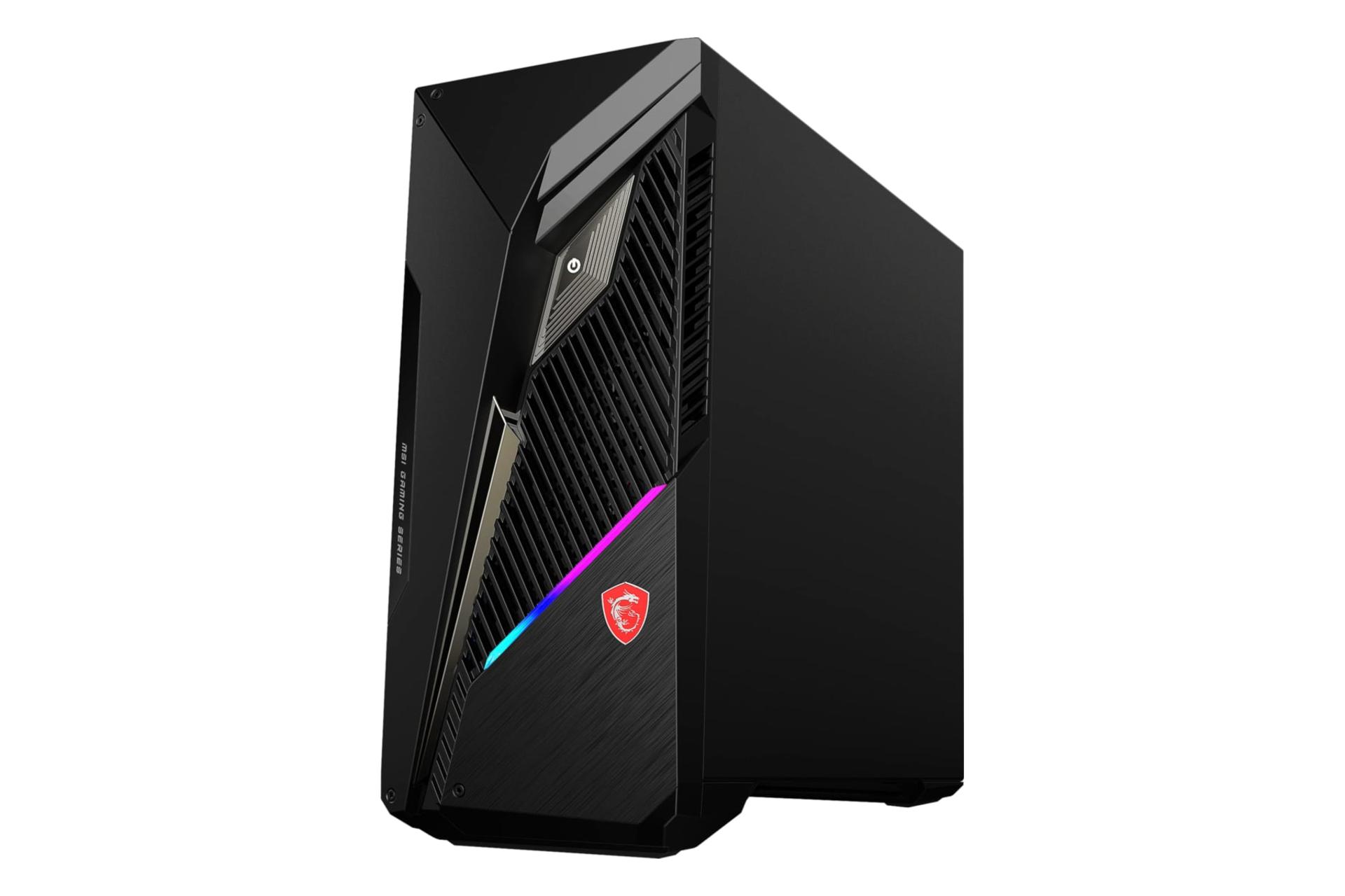 نمای جلو و راست کیس اسمبل شده ام اس آی MSI MAG Infinite S3 13TC