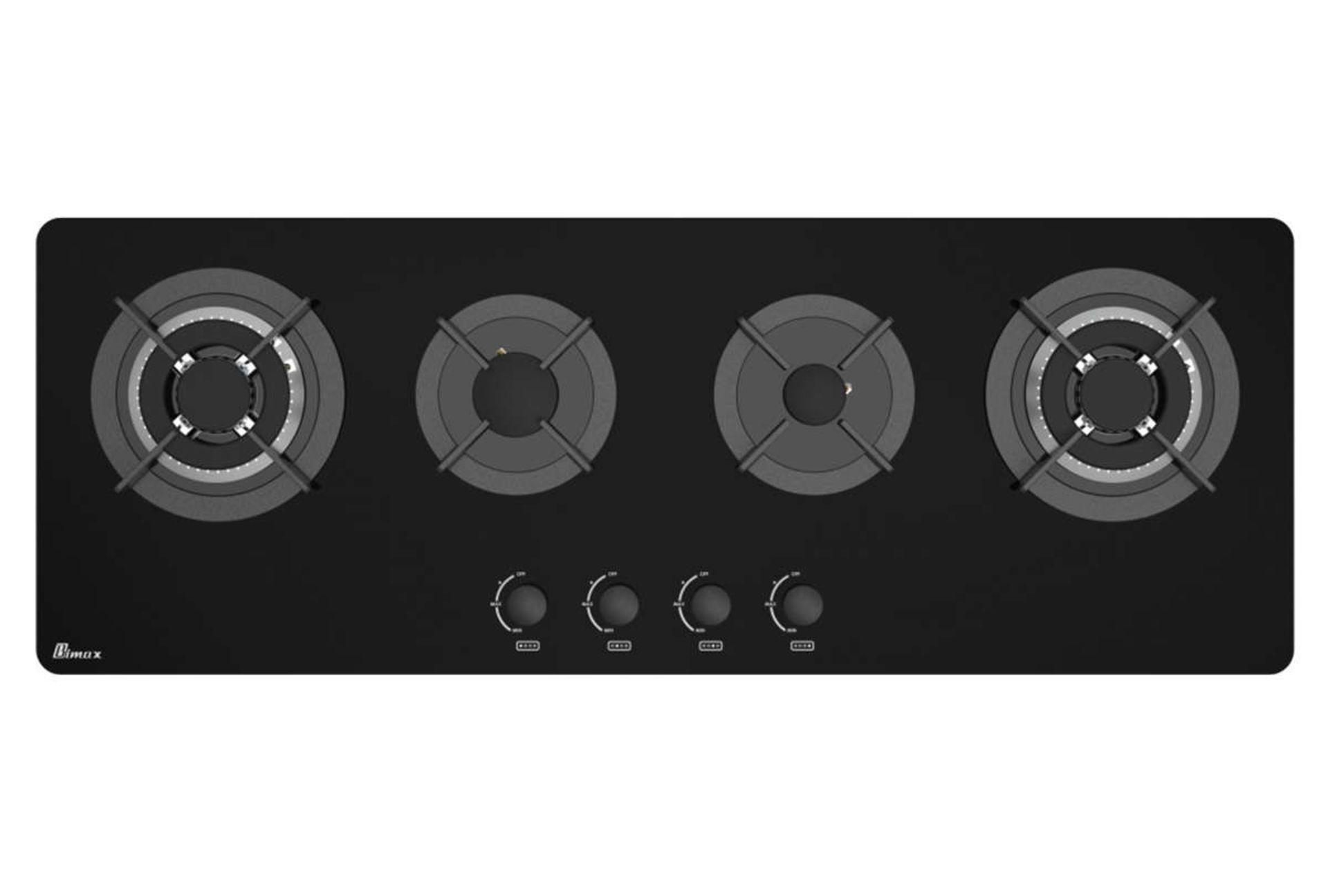 نمای بالای اجاق گاز صفحه ای 4 شعله بیمکث 5020 رنگ مشکی