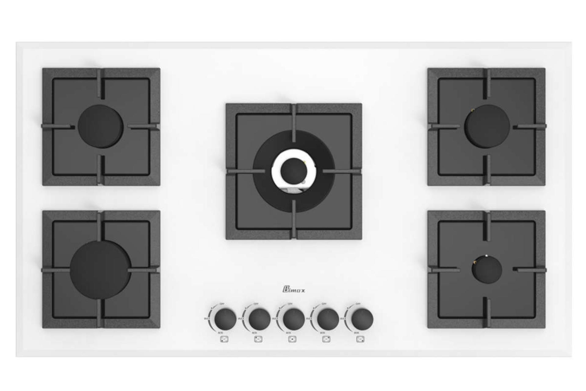 نمای بالای اجاق گاز صفحه ای بیمکث 0039 رنگ سفید