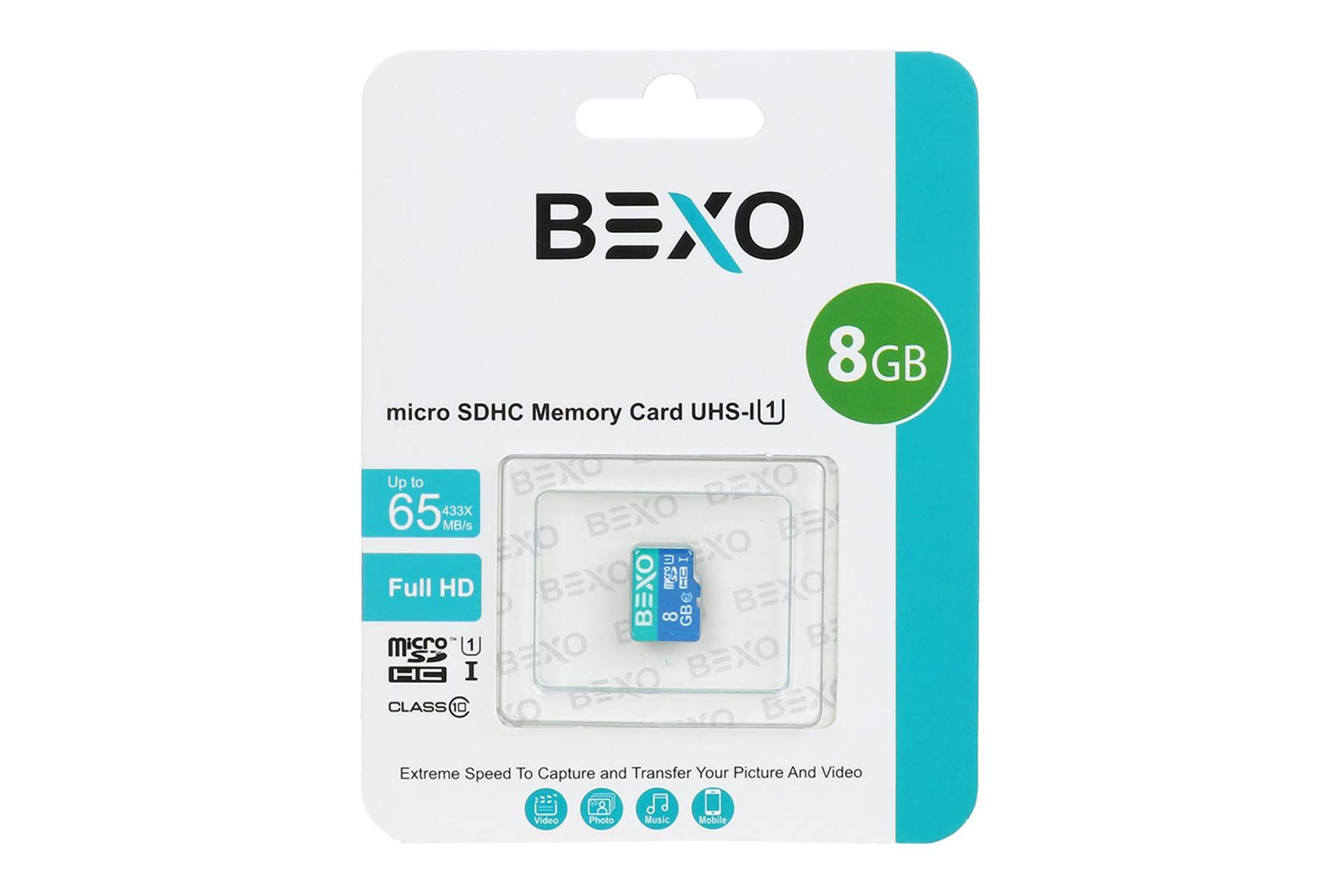 جعبه کارت حافظه بکسومن BEXOman 433X microSDHC Class 10 UHS-I U1 8GB