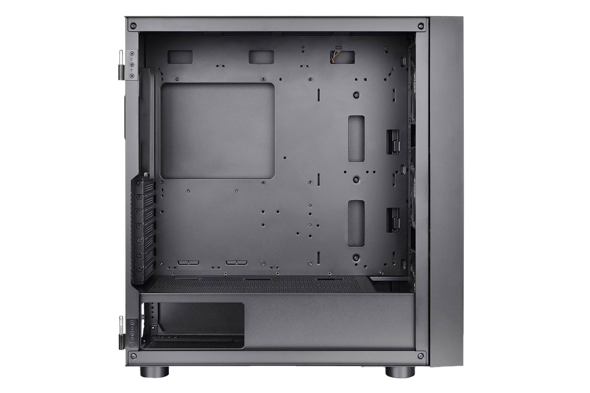 نمای سمت چپ کیس کامپیوتر ترمالتیک H570 TG ARGB با نمایش محل نصب مادربرد و محفظه پاور