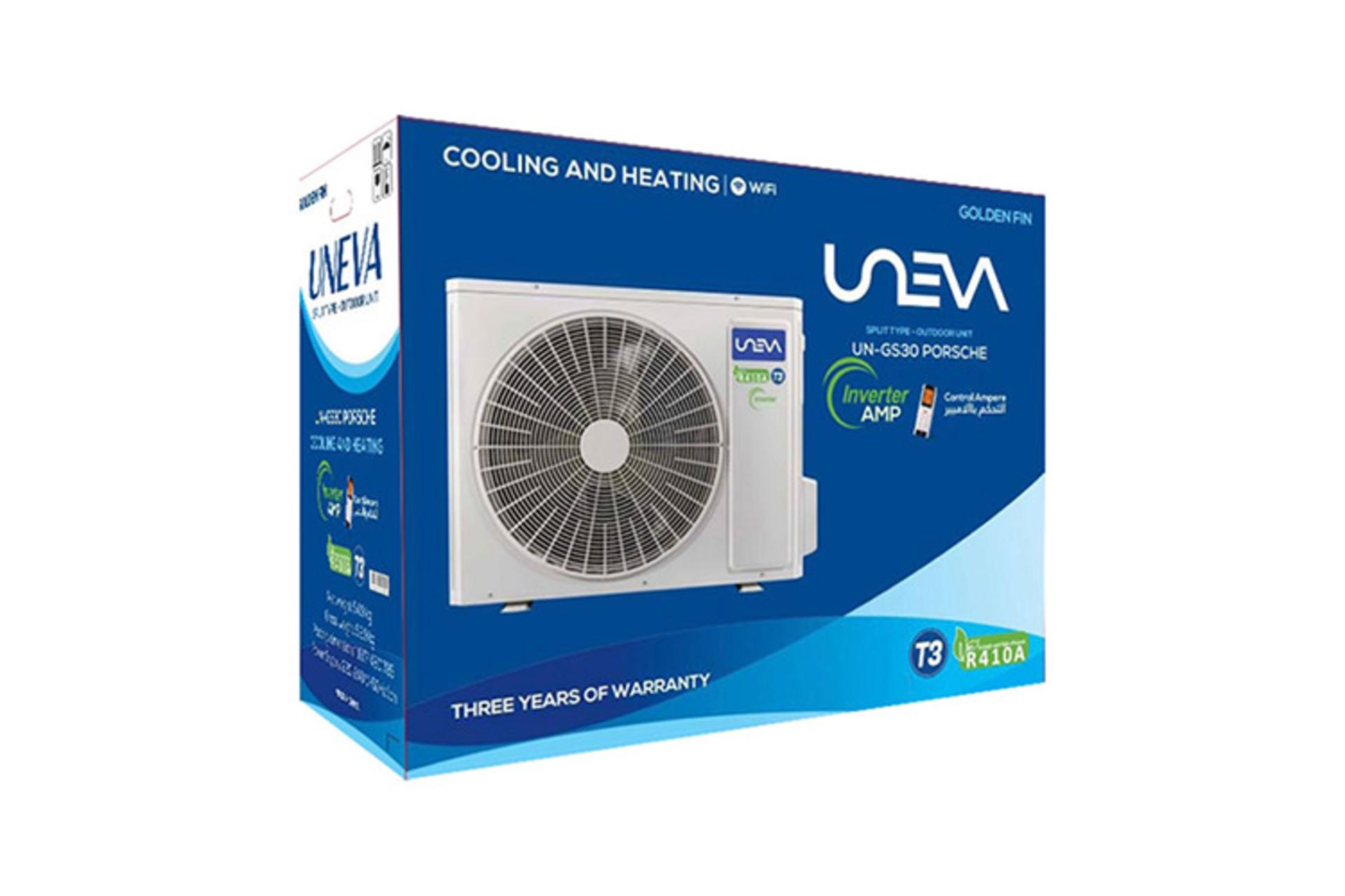 جعبه و بسته بندی کولر گازی یونیوا Uneva UN-GS30 Porsche یونیت خارجی