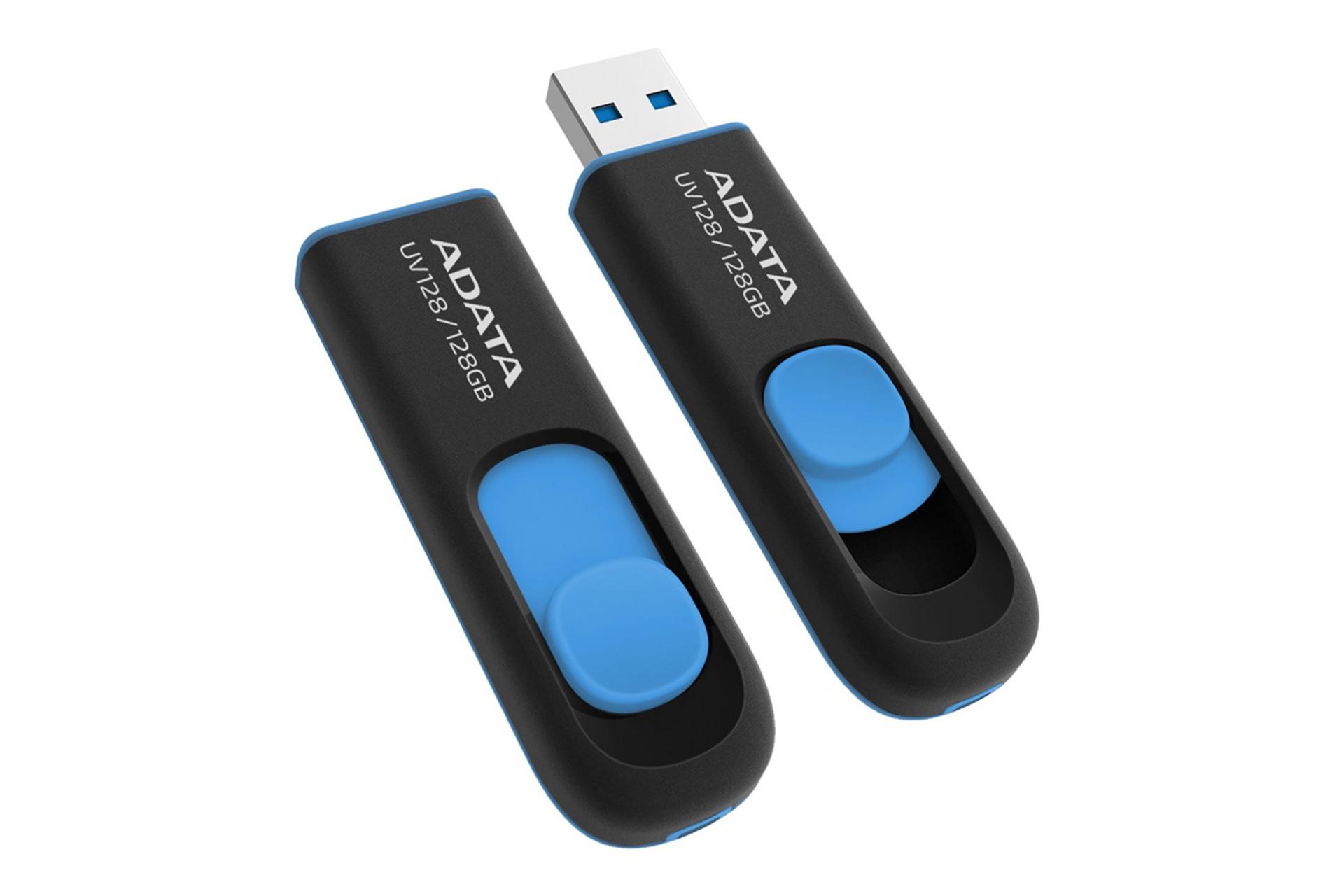نمای کناری فلش مموری ای دیتا ADATA UV128 128GB USB 3.2