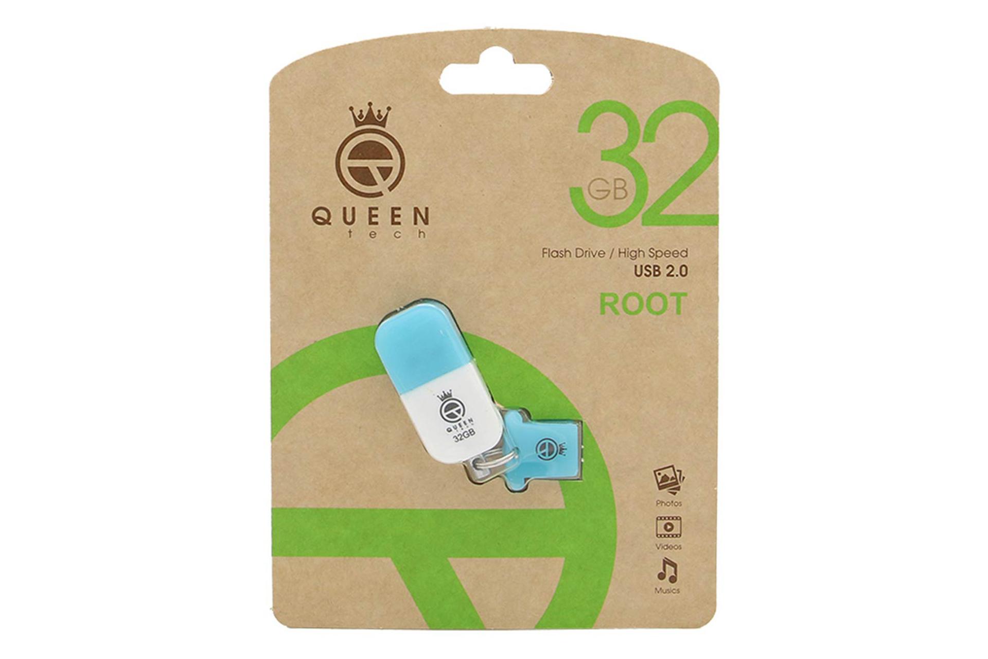 جعبه فلش مموری کوئین تک Queen Tech ROOT 32GB USB 2.0