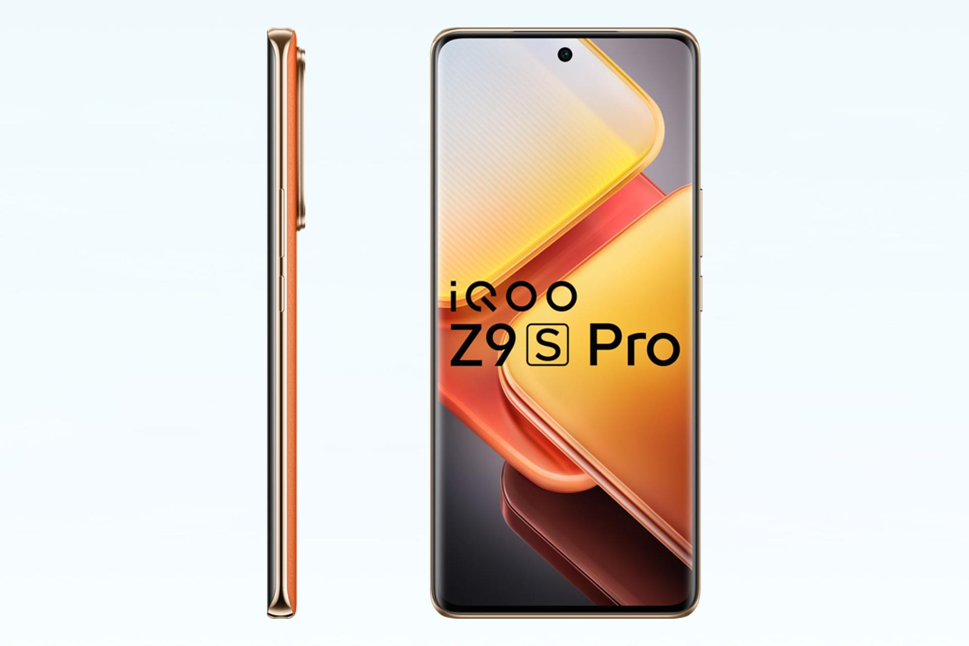 صفحه نمایش و لبه کناری گوشی موبایل ویوو vivo iQOO Z9s Pro نارنجی