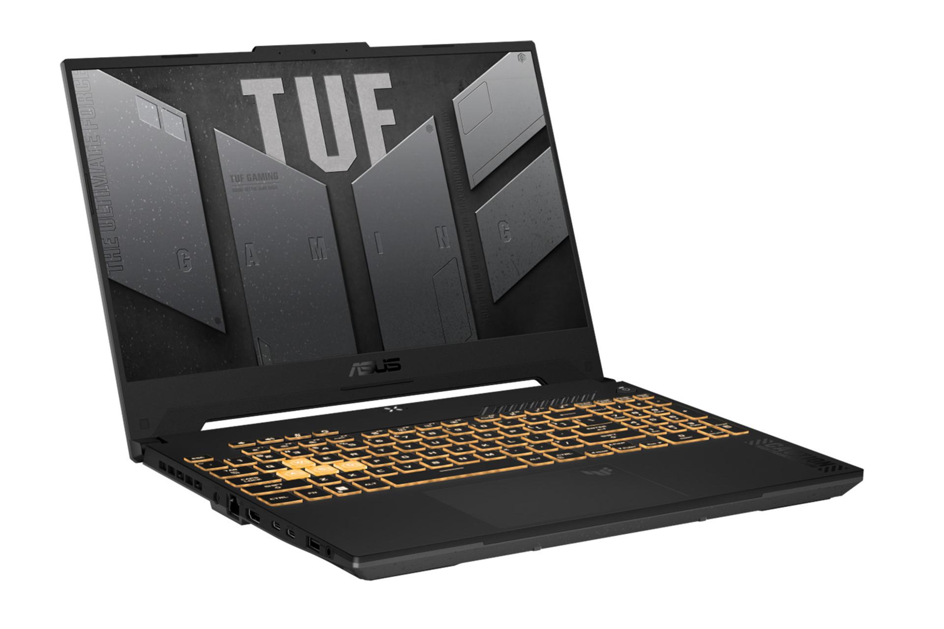 لپ تاپ ایسوس ASUS TUF Gaming A15 FA507NUR نمای جلو و درگاه های چپ