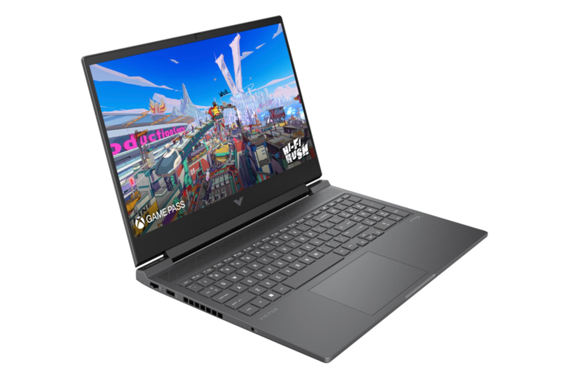 لپ تاپ اچ پی HP Victus 16-r1008nia نمای جلو و چپ