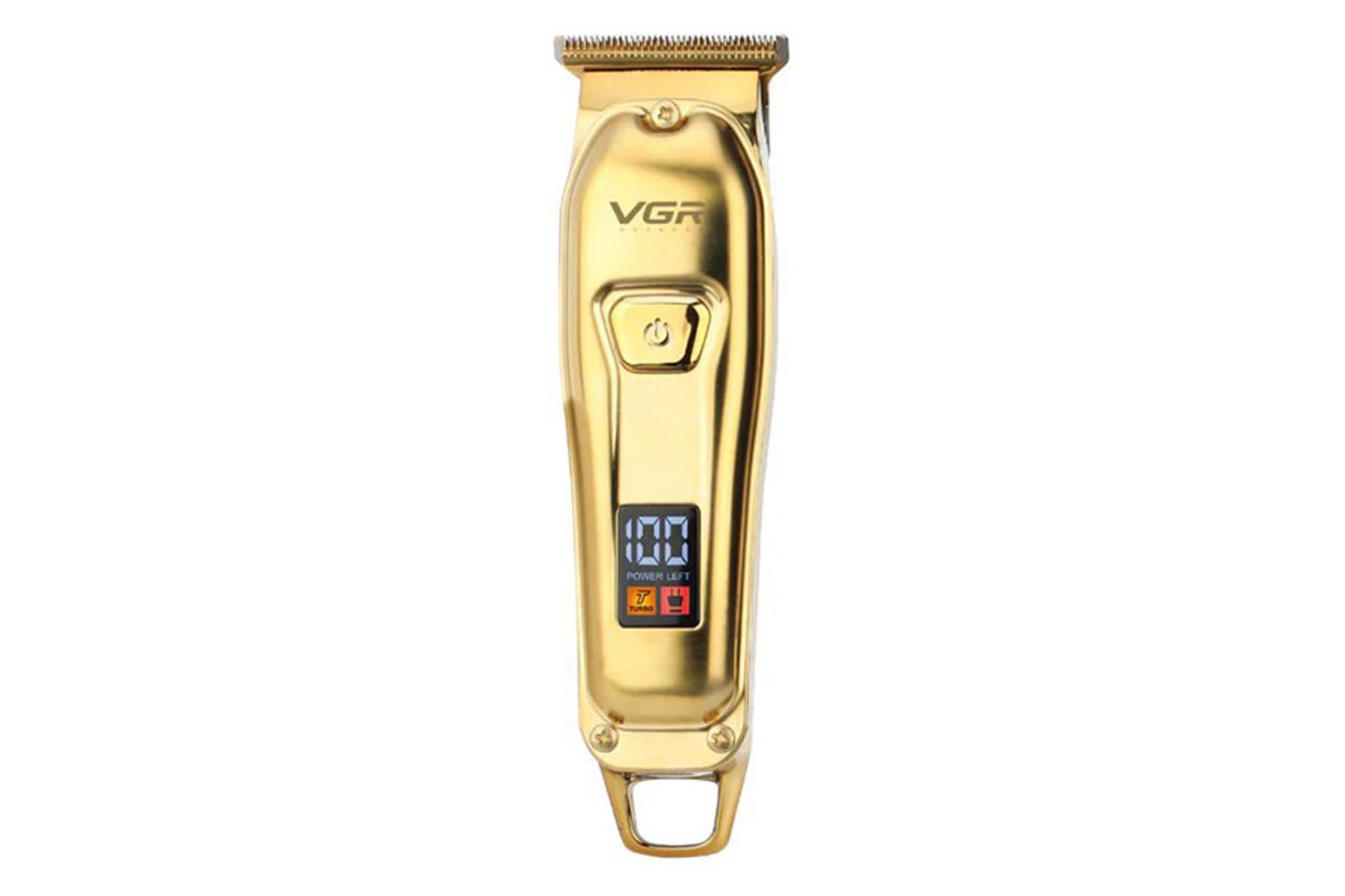 مرجع متخصصين ايران ماشين اصلاح و ريش تراش وي جي آر VGR V-965 نماي جلو رنگ طلايي