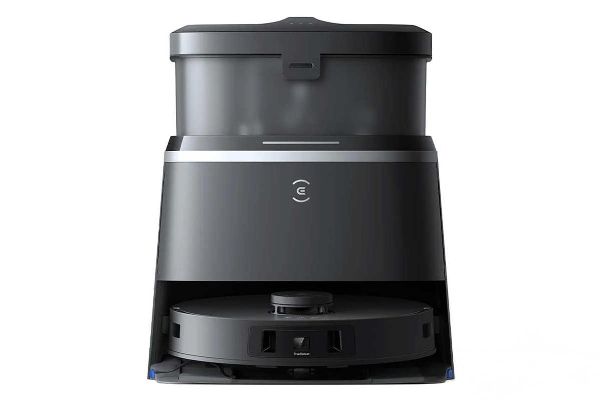 مرجع متخصصين ايران نماي جلوي جارو رباتيك اكووكس Deebot T30 PRO OMNI به همراه مخزن تخليه خودكار رنگ مشكي