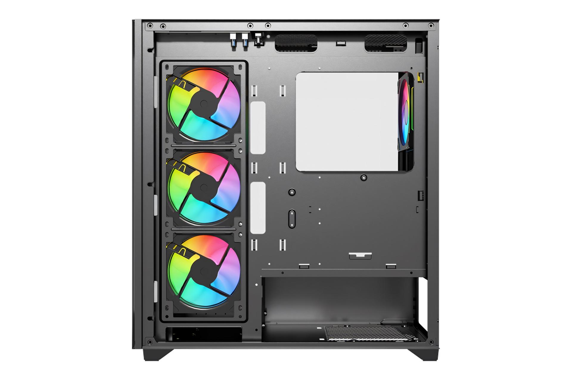 نمای داخلی پنل سمت راست کیس کامپیوتر لاجی کی C544B با نمایش محل نصب پاور و فضای مدیریت کابل