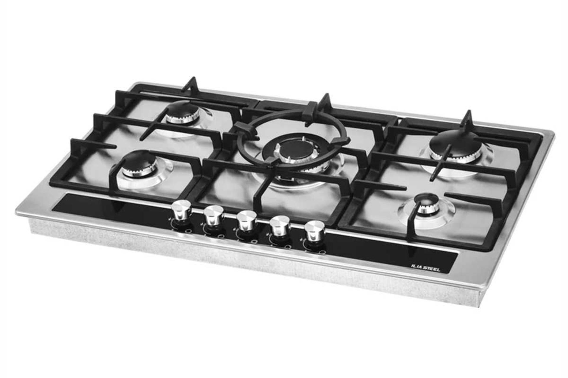 نمای سمت راست اجاق گاز صفحه ای ایلیا استیل S-512