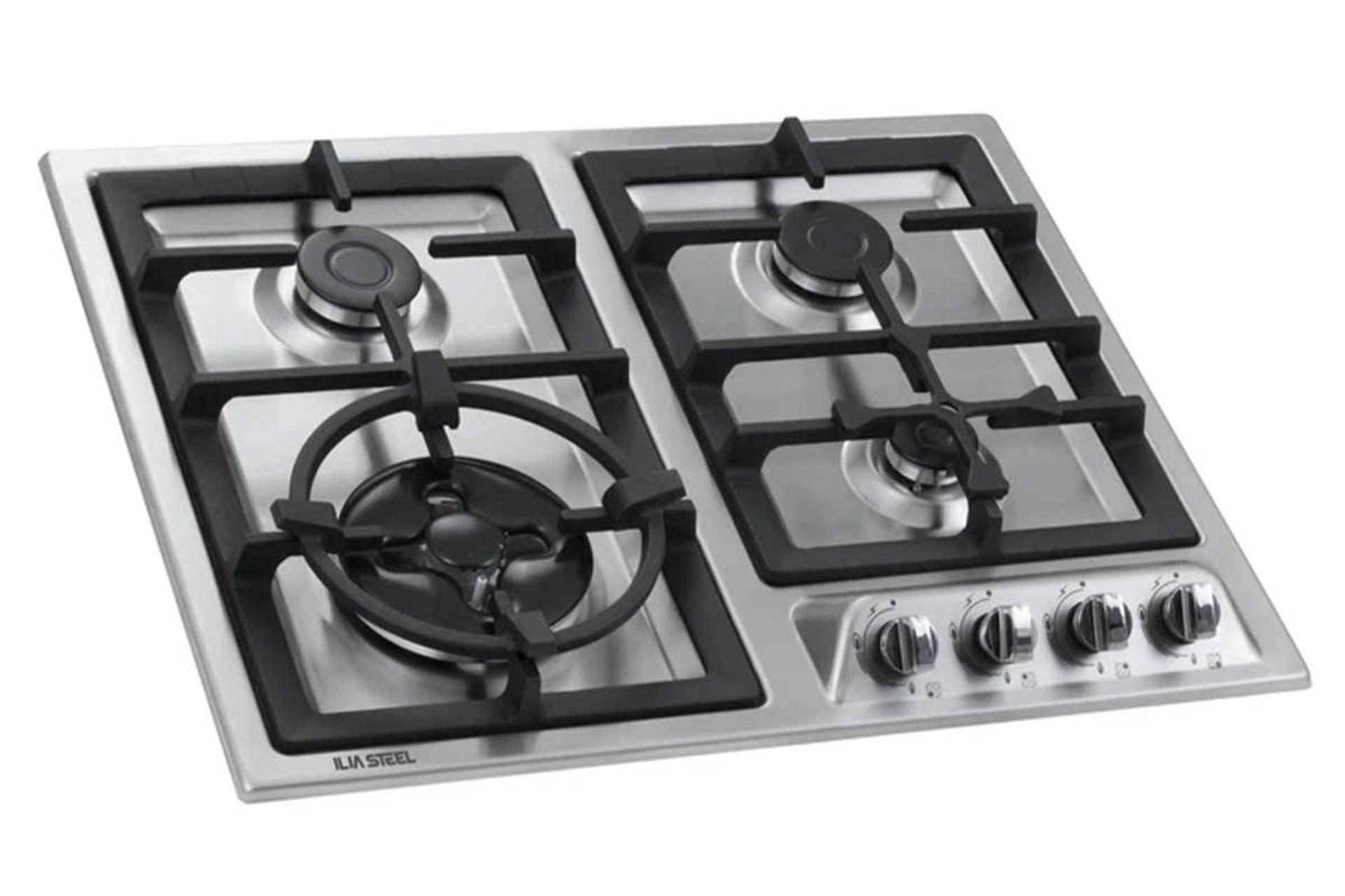 نمای سمت چپ اجاق گاز صفحه ای ایلیا استیل S-403