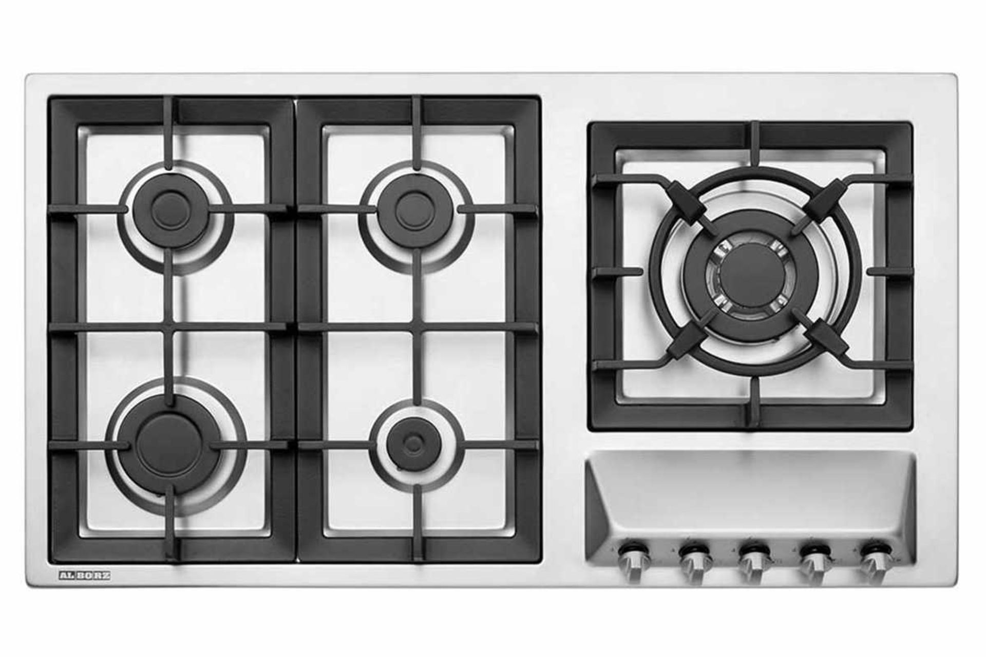 نمای بالای اجاق گاز صفحه ای استیل البرز S-5959