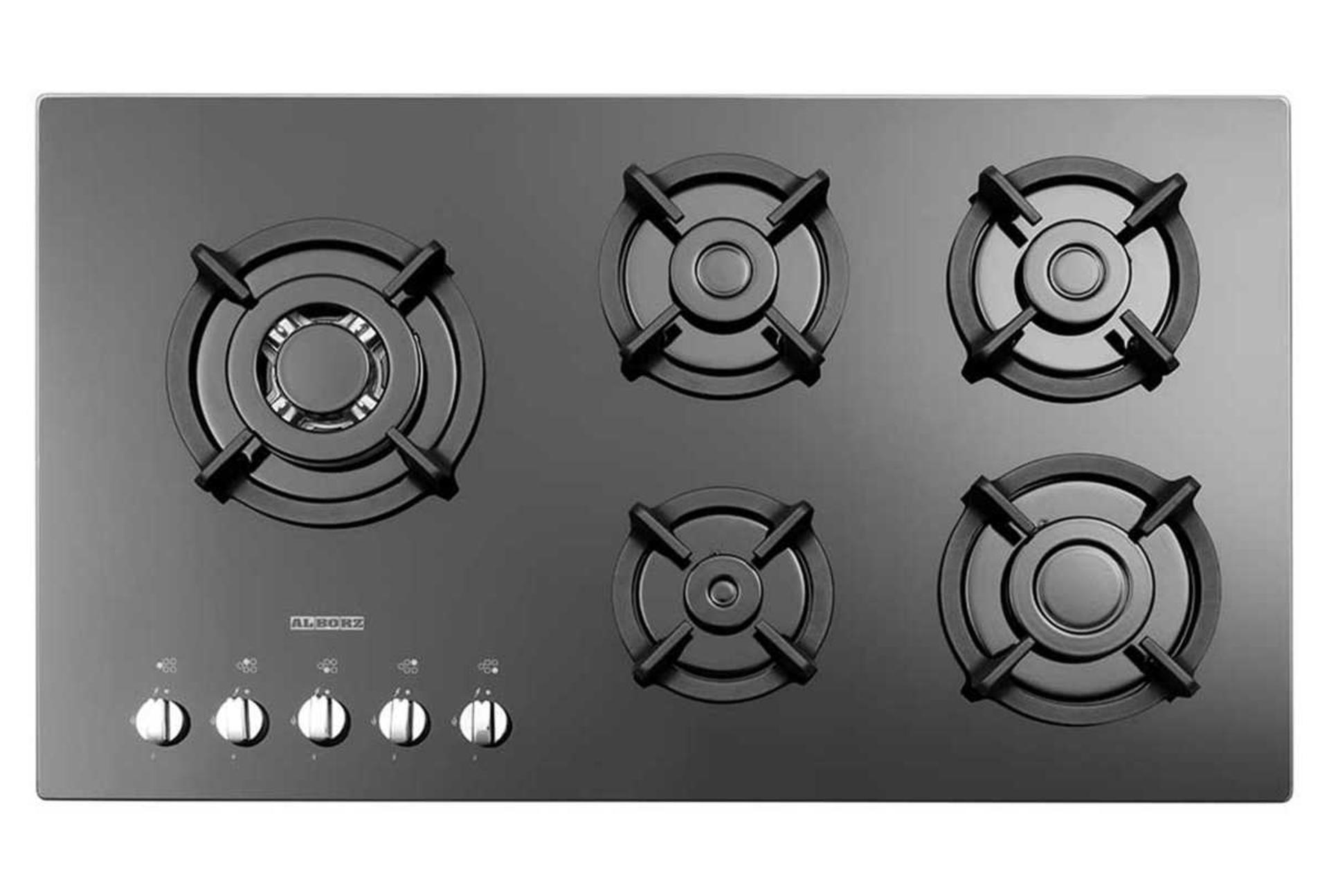 نمای بالای اجاق گاز صفحه ای استیل البرز G-5957