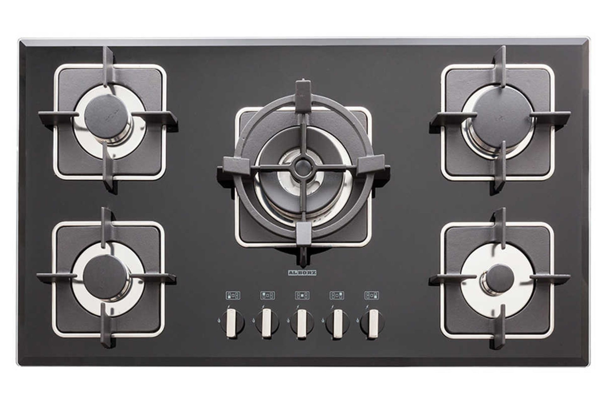 نمای بالای اجاق گاز صفحه ای استیل البرز G-5910 رنگ مشکی