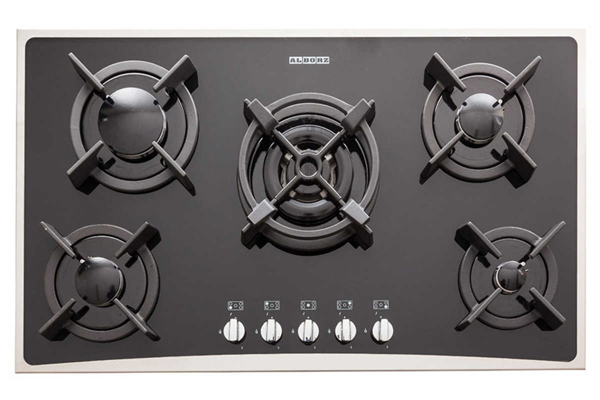 نمای بالای اجاق گاز صفحه ای 5 شعله استیل البرز G-5904 S