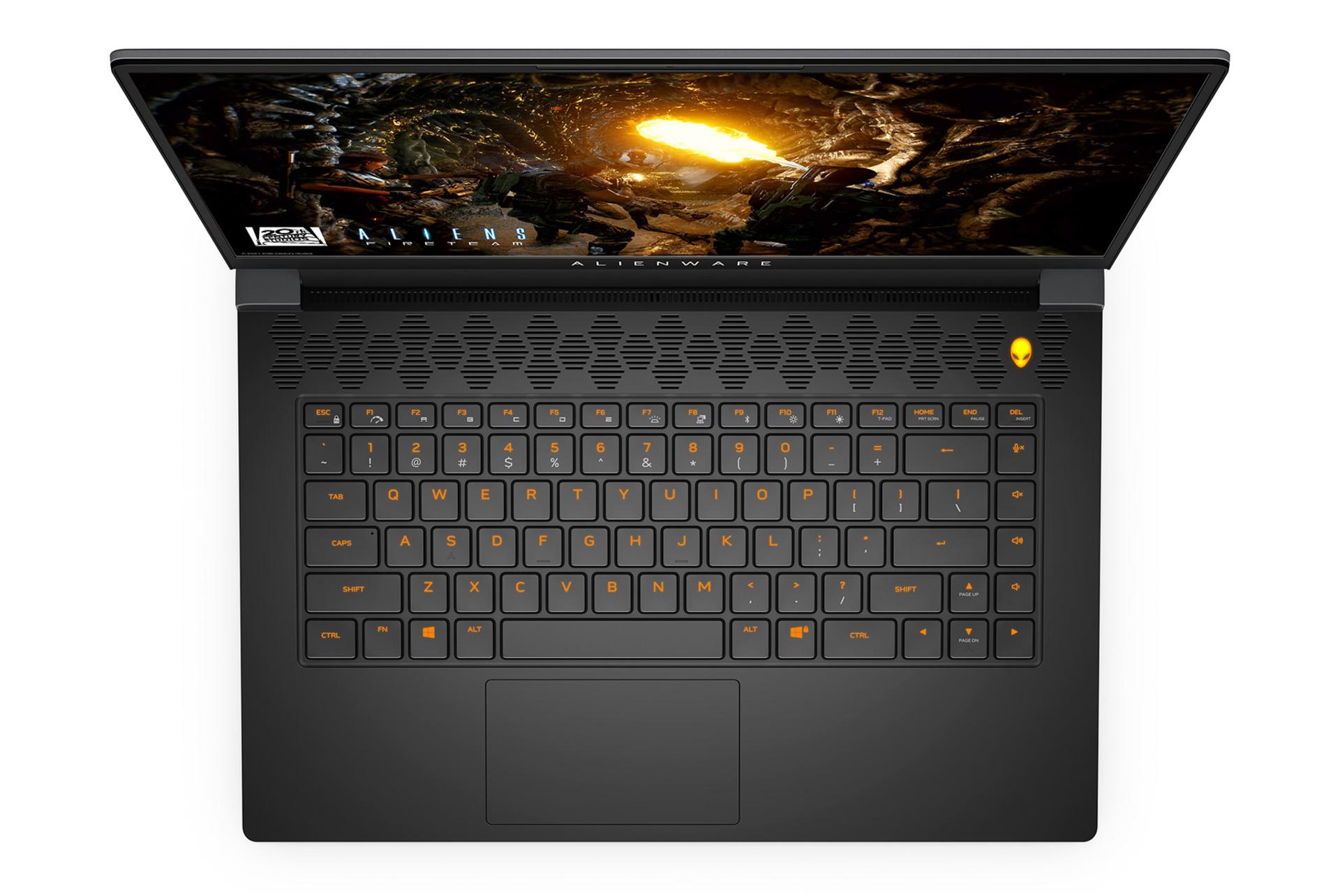 لپ تاپ دل Dell Alienware m15 R6 نمای بالا و کیبورد
