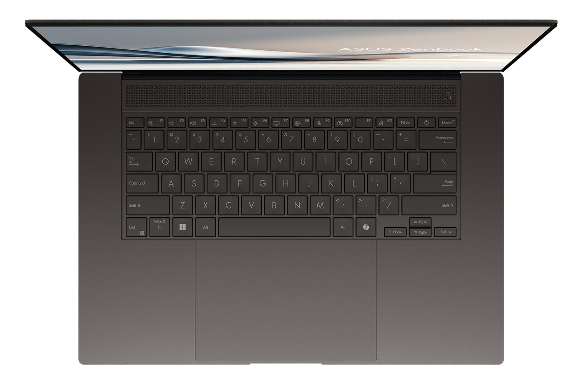 لپ تاپ ایسوس ASUS Zenbook S 16 UM5606WA نمای بالا و کیبورد رنگ مشکی