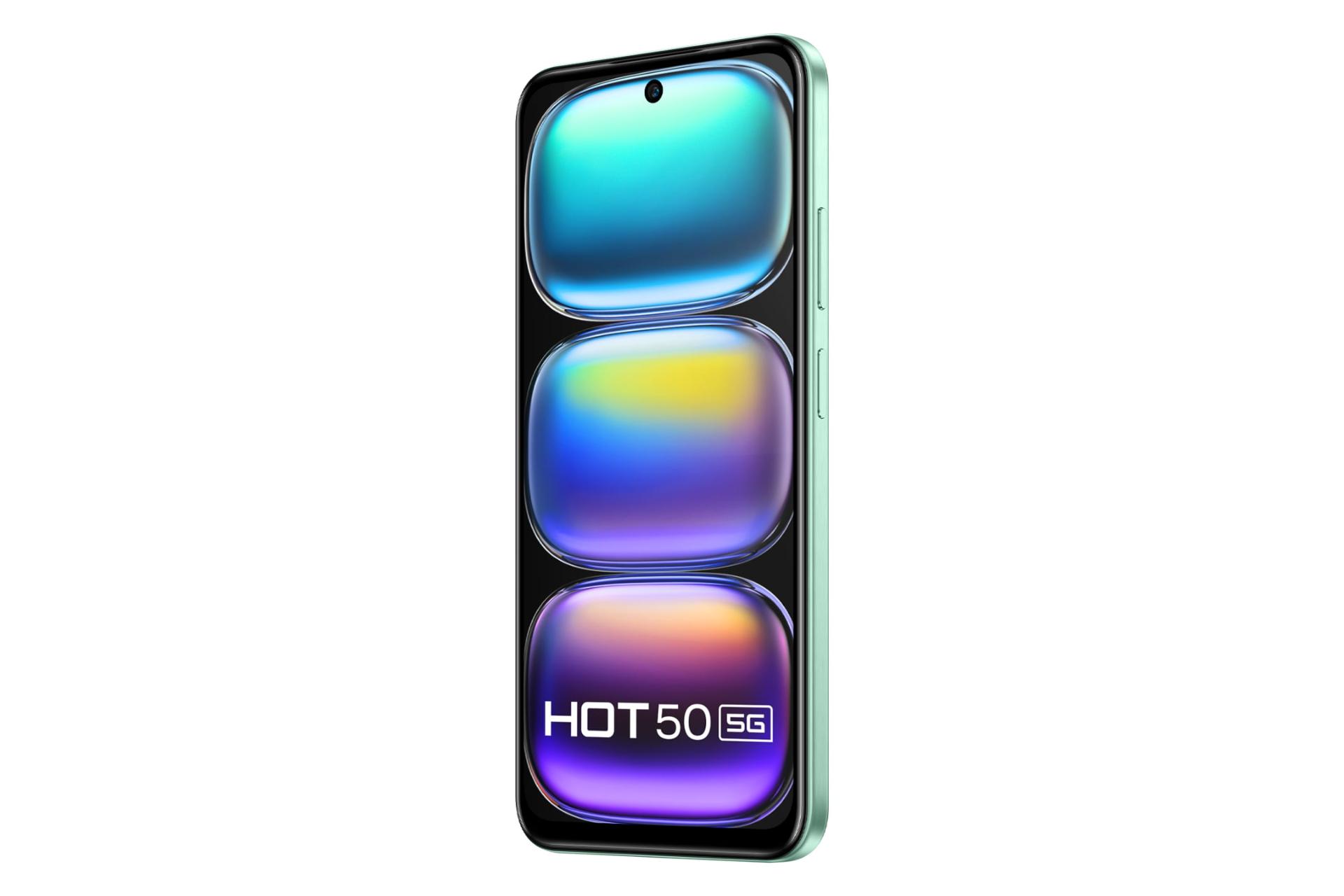 پنل جلو و صفحه نمایش گوشی موبایل اینفینیکس Infinix Hot 50 سبز