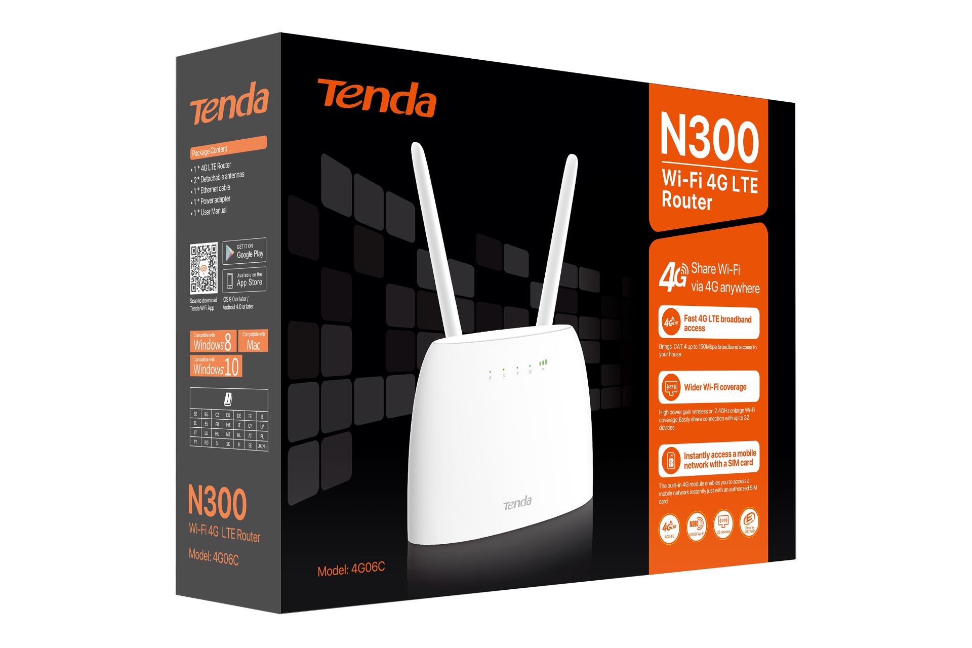 جعبه مودم و روتر سیم‌ کارتی تندا Tenda 4G06c