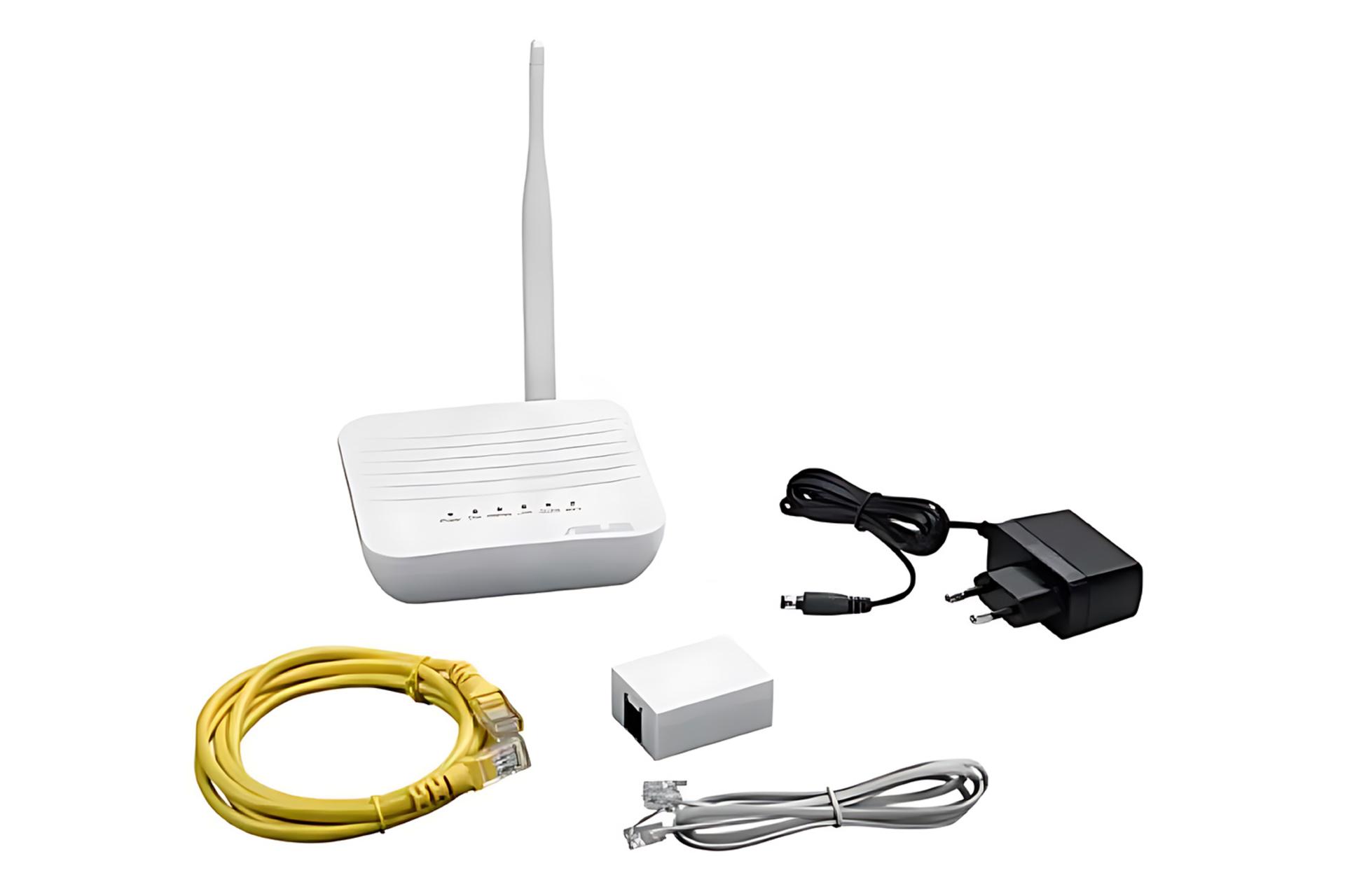 مودم - روتر ایسوس ASUS DSL-N10S_B با اقلام همراه