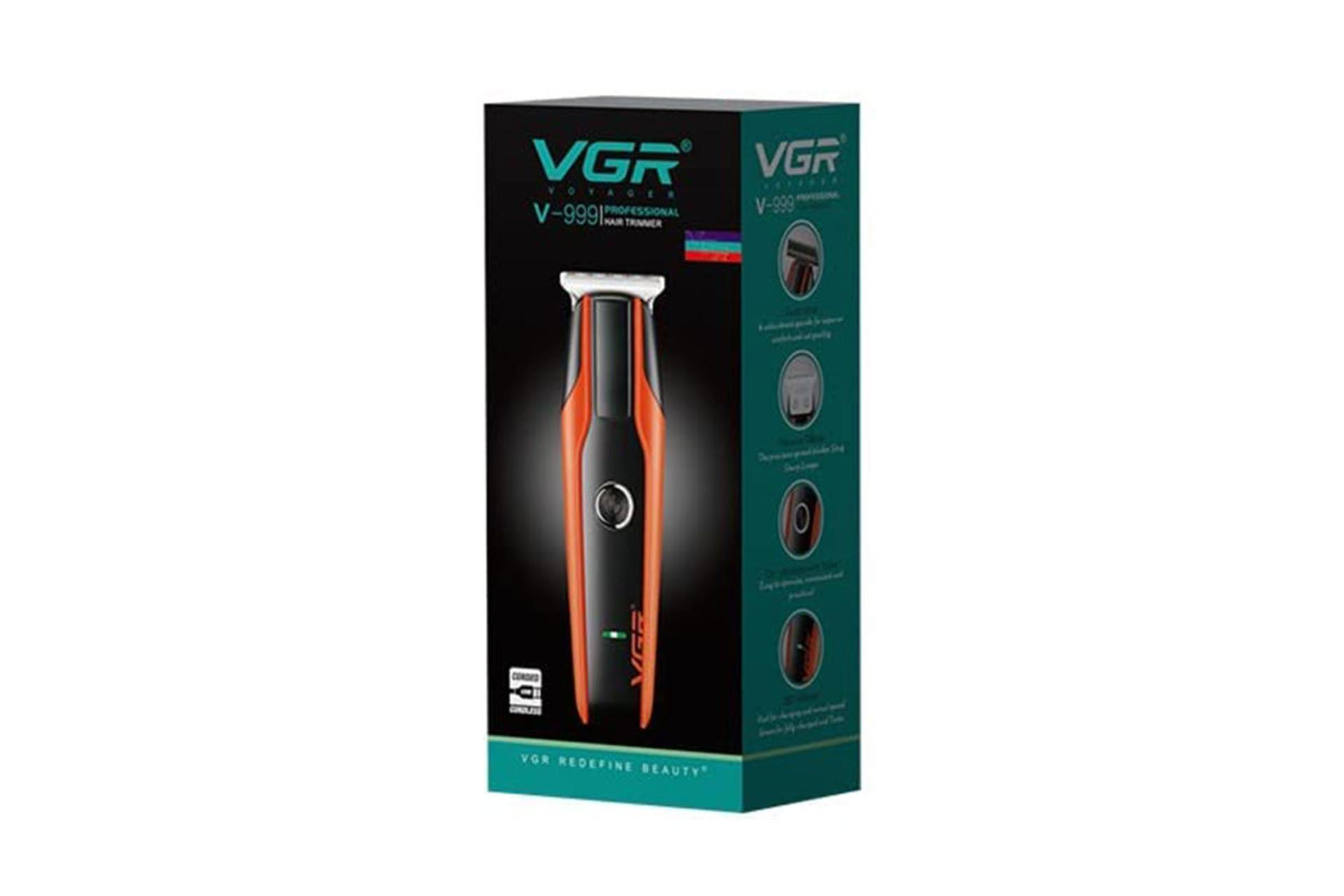 ماشین اصلاح و ریش تراش وی جی آر VGR V-999 جعبه و بسته بندی