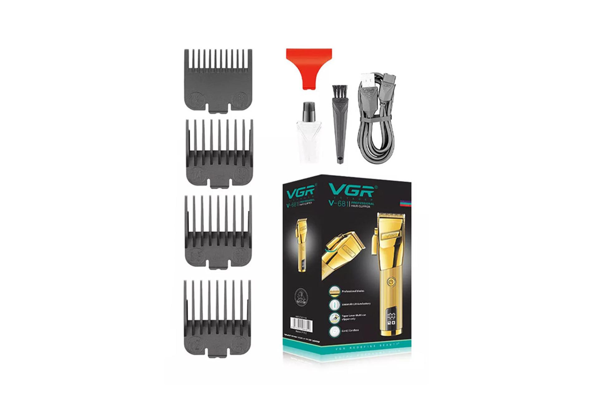 ماشین اصلاح و ریش تراش وی جی آر VGR V-681 لوازم همراه و جعبه