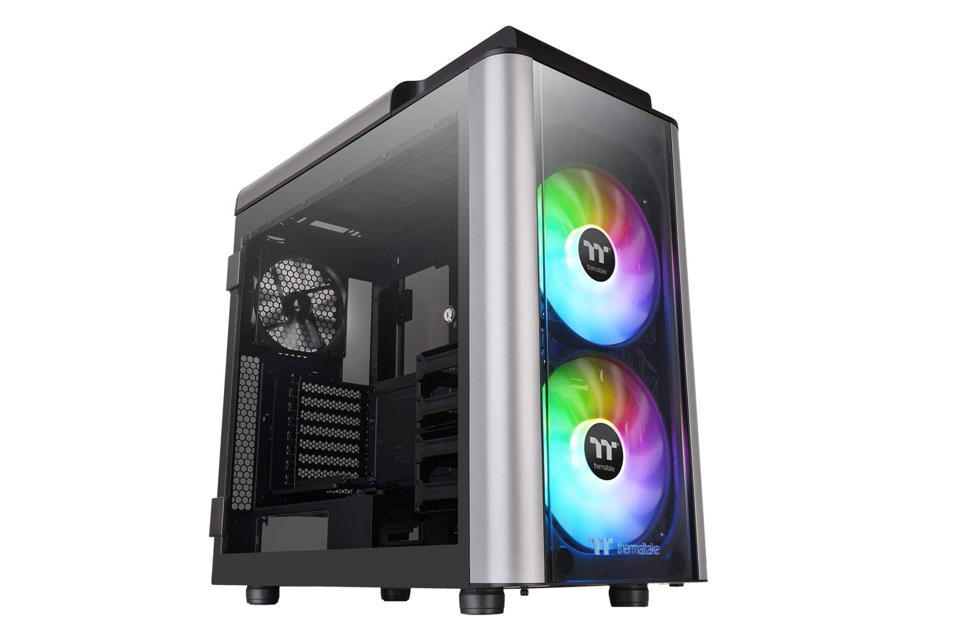 نمای نیمرخ کیس کامپیوتر ترمالتیک Level 20 GT ARGB با نمایش پنل جلو و کناری