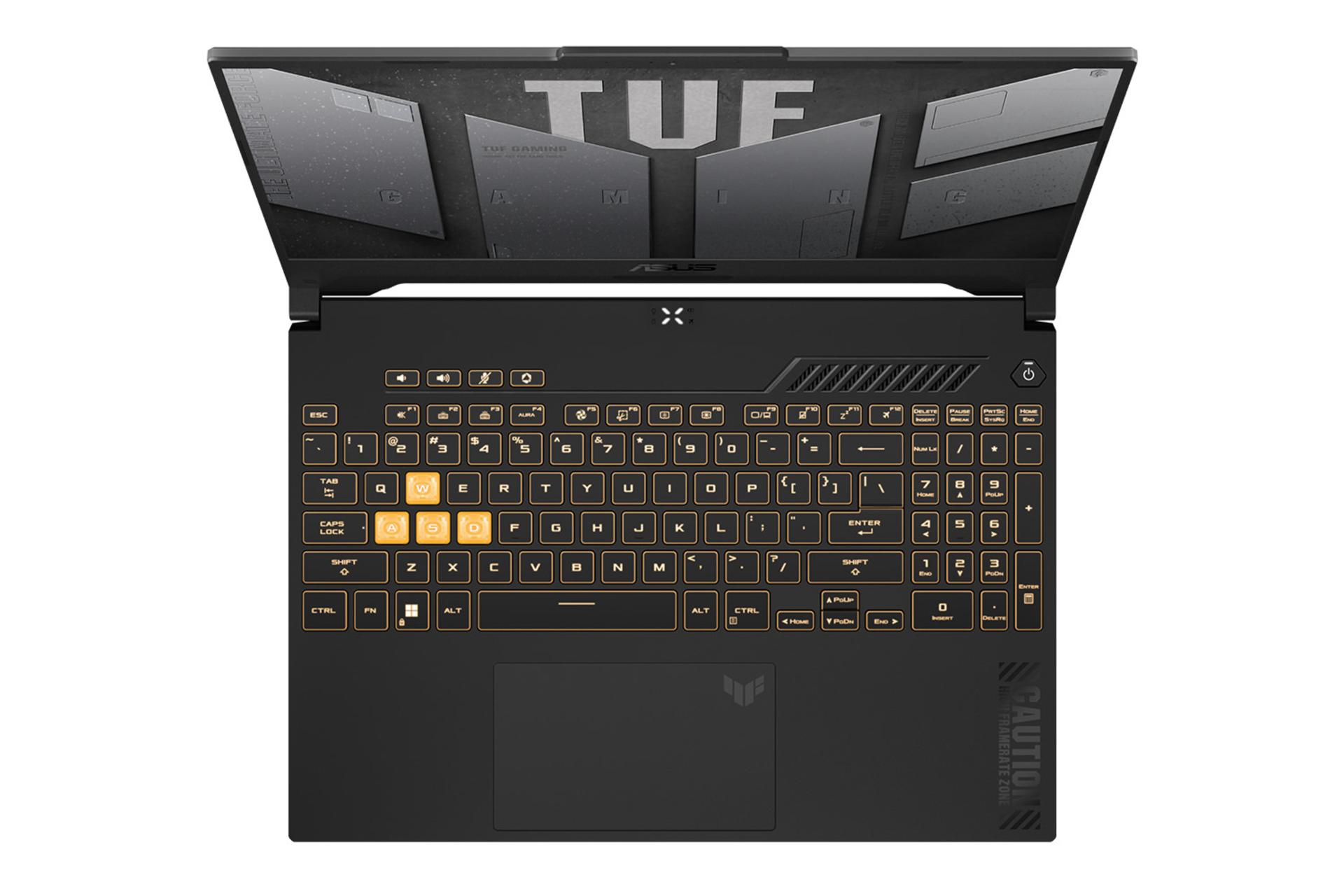 لپ تاپ ایسوس ASUS TUF Gaming F15 FX507ZI نمای بالا و کیبورد