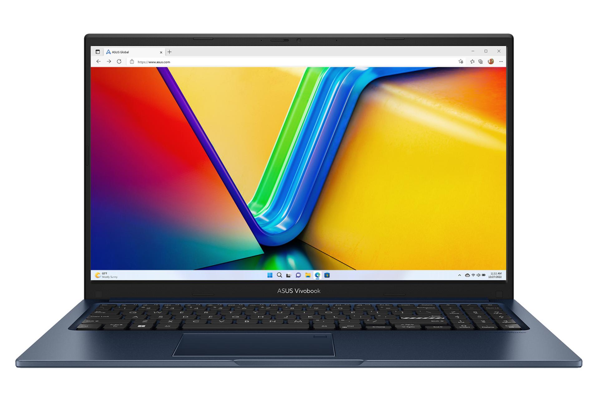 مرجع متخصصين ايران لپ تاپ ايسوس ASUS VivoBook 15 R1504VA نماي جلو رنگ آبي