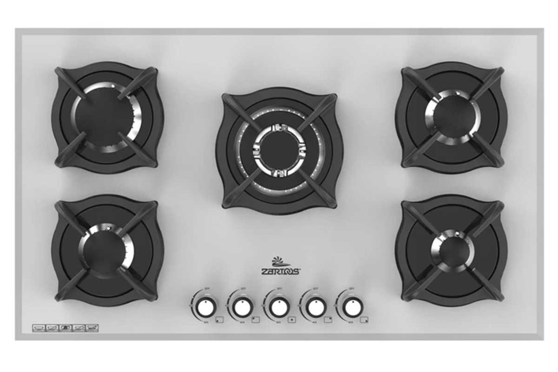 نمای بالای اجاق گاز صفحه ای زرتوس ZG5003W رنگ سفید