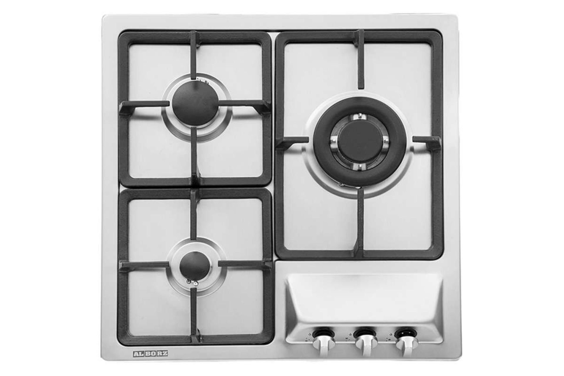 نمای بالای اجاق گاز صفحه ای استیل البرز S-3501