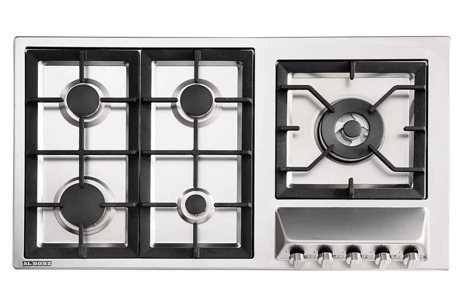 نمای بالای اجاق گاز صفحه ای استیل البرز S-5909