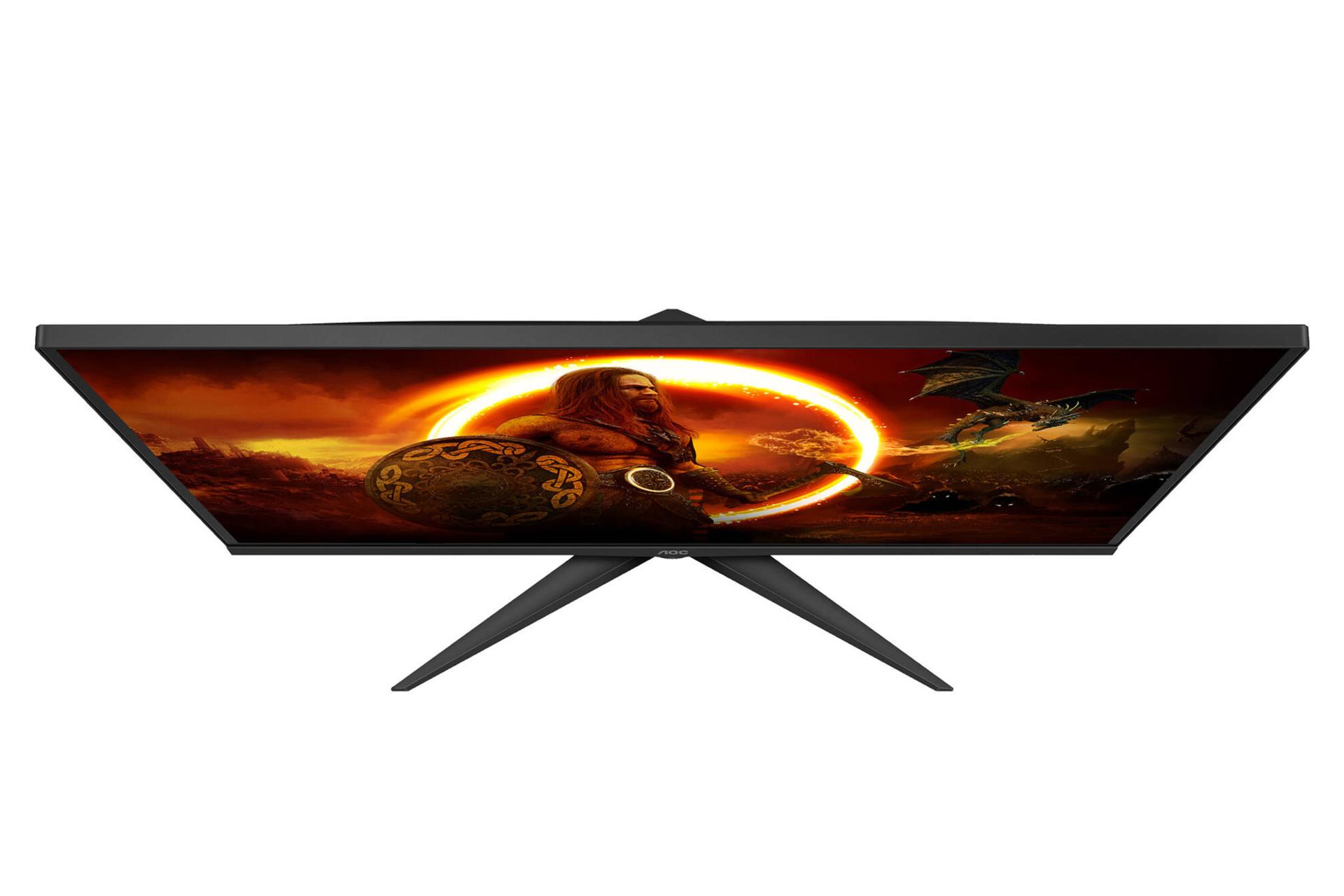 نمای بالا و پایه های مانیتور ای او سی 27 اینچ مدل 27G2SE