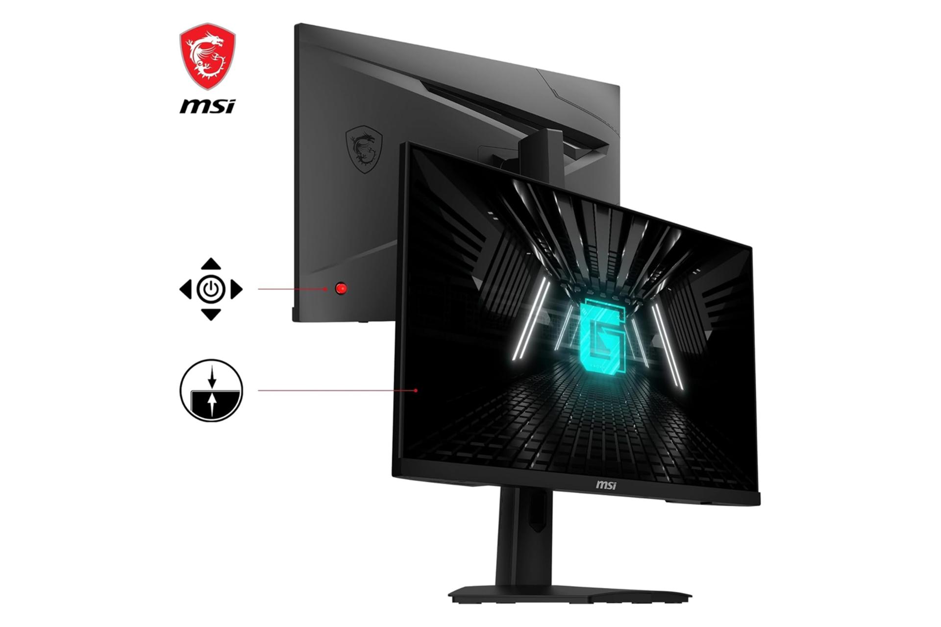 ابعاد و اندازه مانیتور ام اس آی 24 اینچ مدل G244F E2