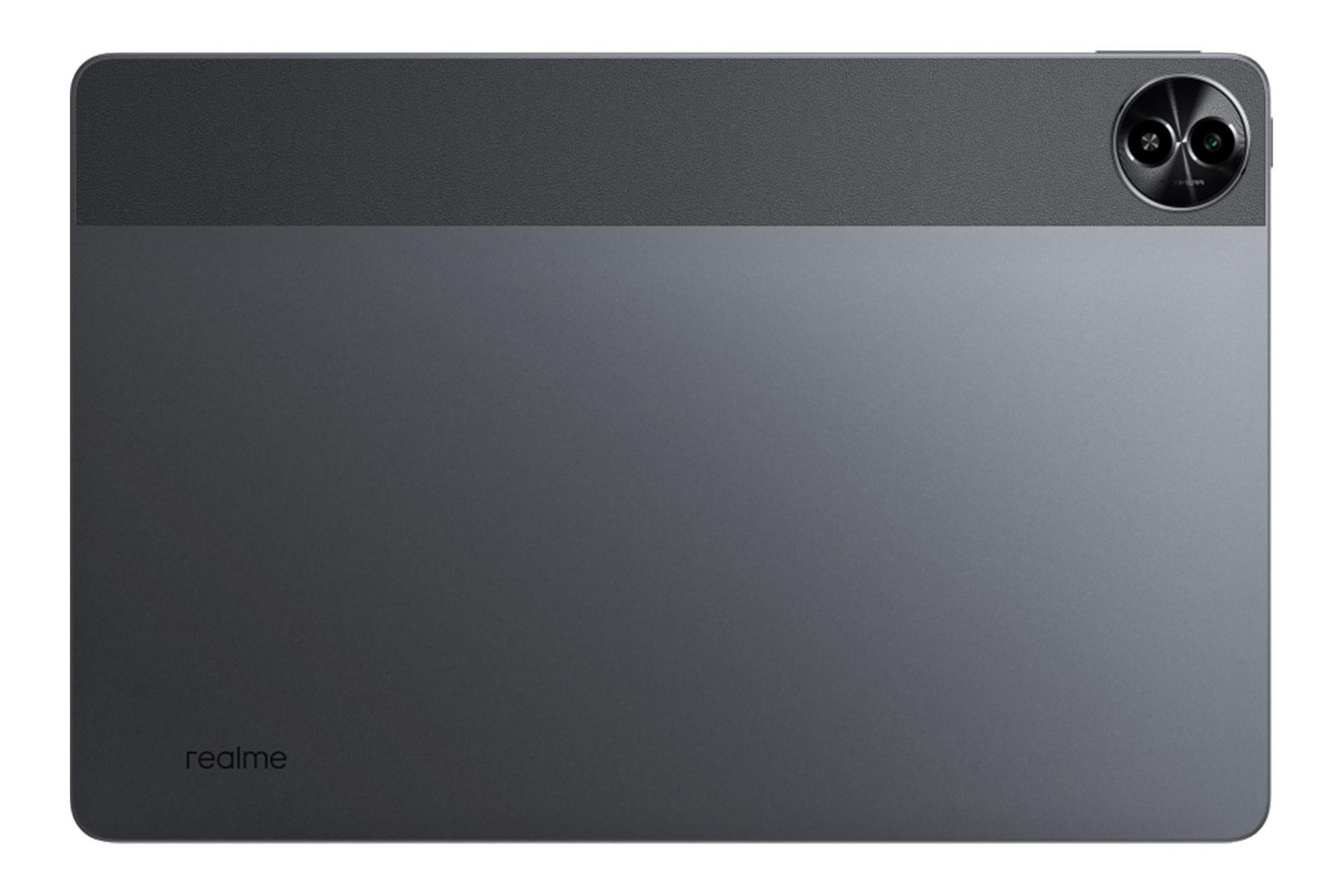 نمای پنل پشت تبلت ریلمی پد 2 لایت / Realme Pad 2 Lite با نمایش لوگو و دوربین پنل پشت رنگ خاکستری