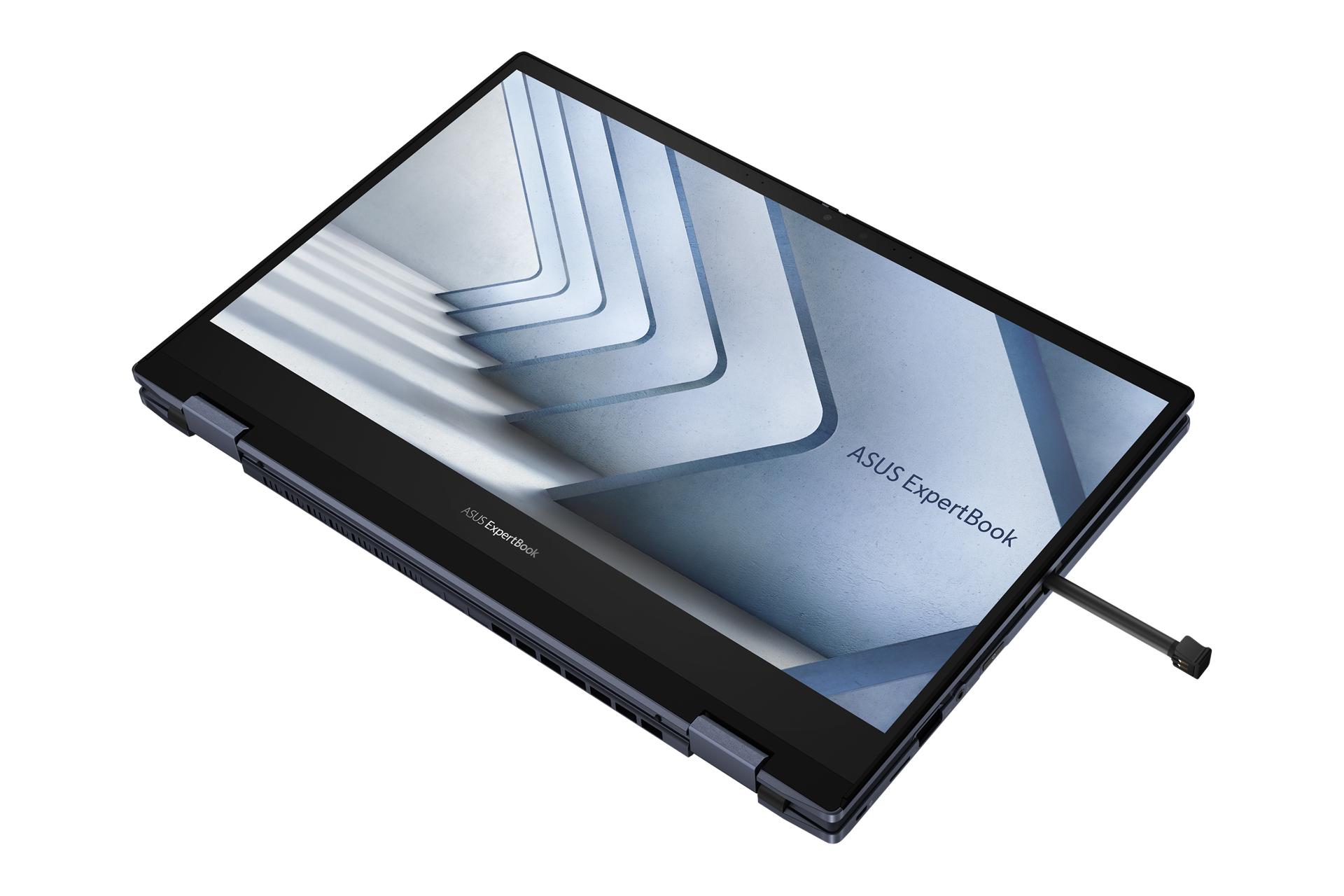 نمای حالت تبلت لپ تاپ ExpertBook B5 Flip B5402F ایسوس با نمایش استایلوس