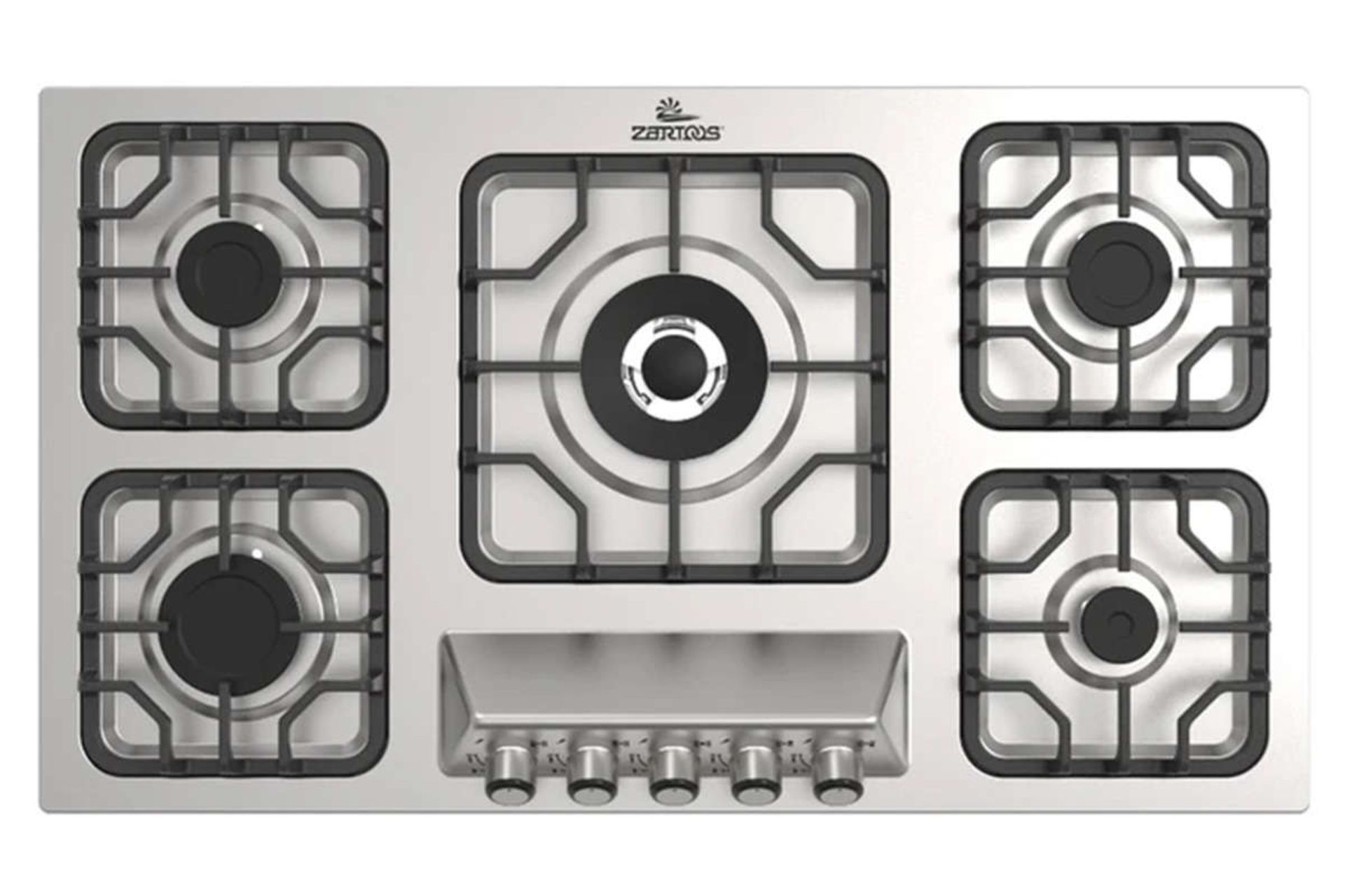 نمای بالای اجاق گاز صفحه ای استیل زرتوس ZS5010