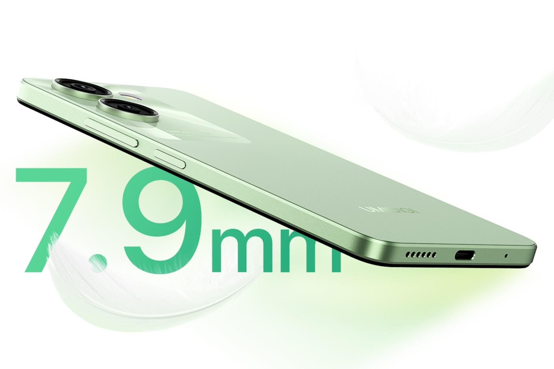 ضخامت گوشی موبایل اومی دیجی UMIDIGI G9A سبز