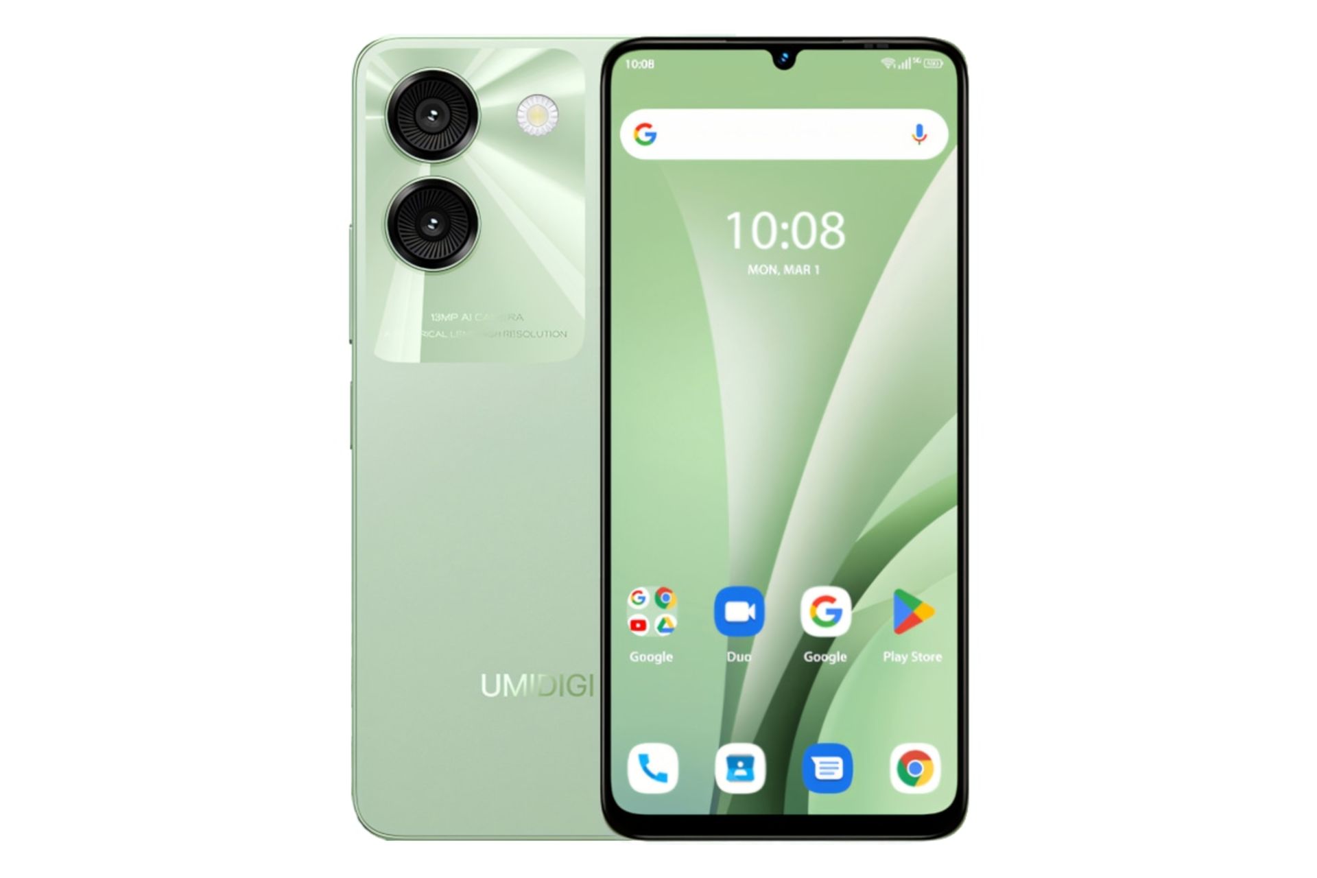 پنل جلو و پشت گوشی موبایل اومی دیجی UMIDIGI G9A سبز