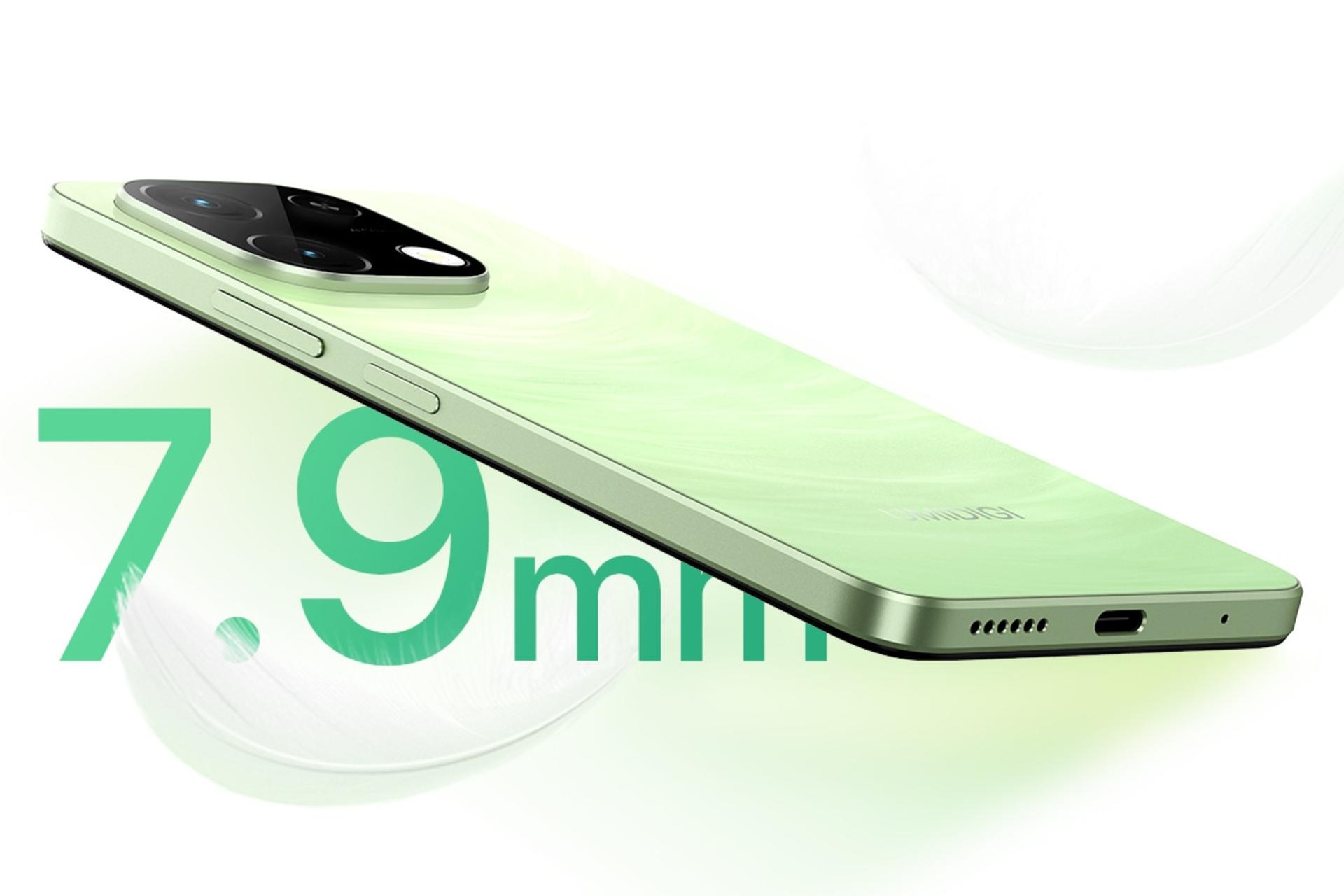 ضخامت گوشی موبایل اومی دیجی UMIDIGI G9T سبز