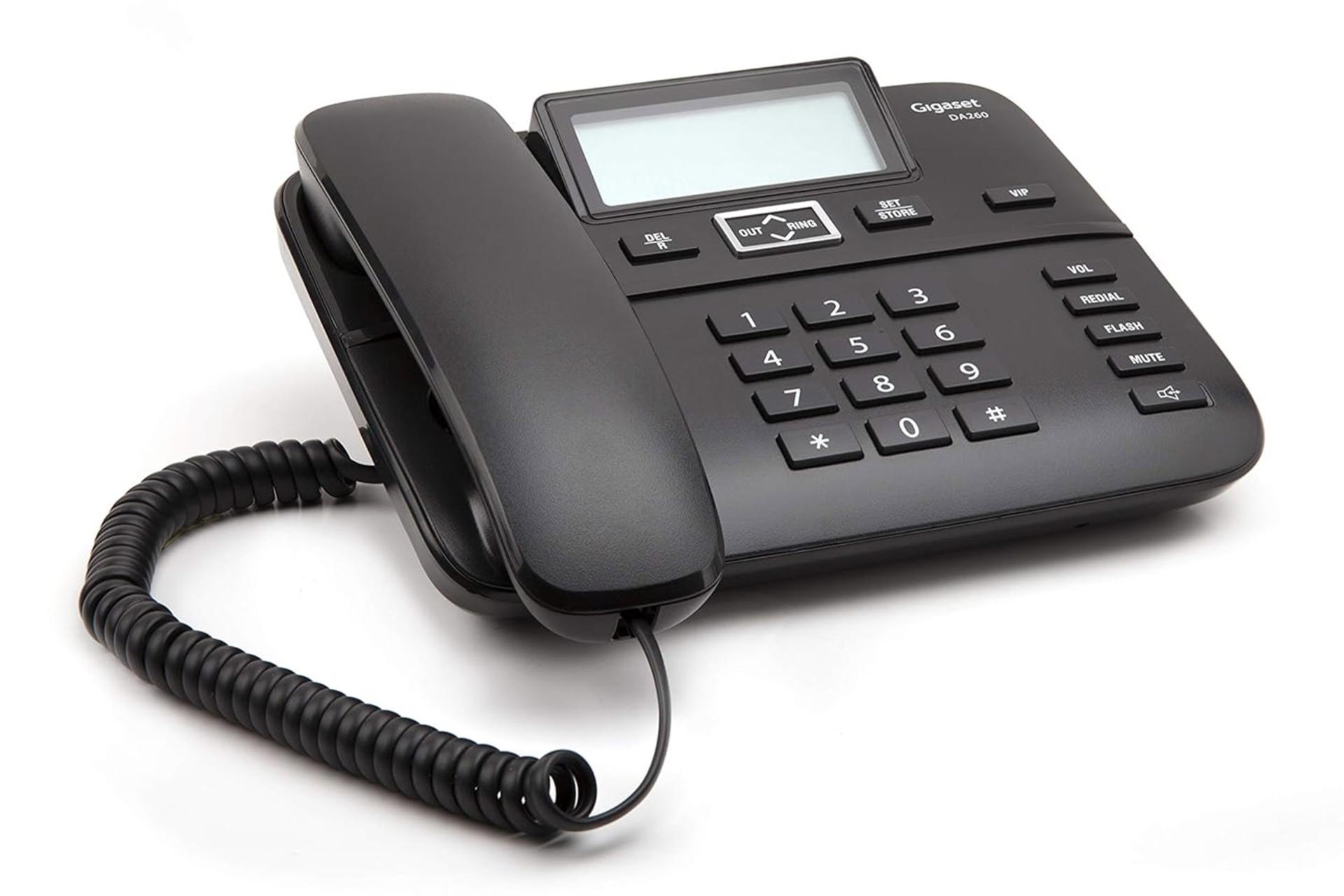 نمای نیمرخ تلفن گیگاست DA260 با نمایش لبه سمت چپ