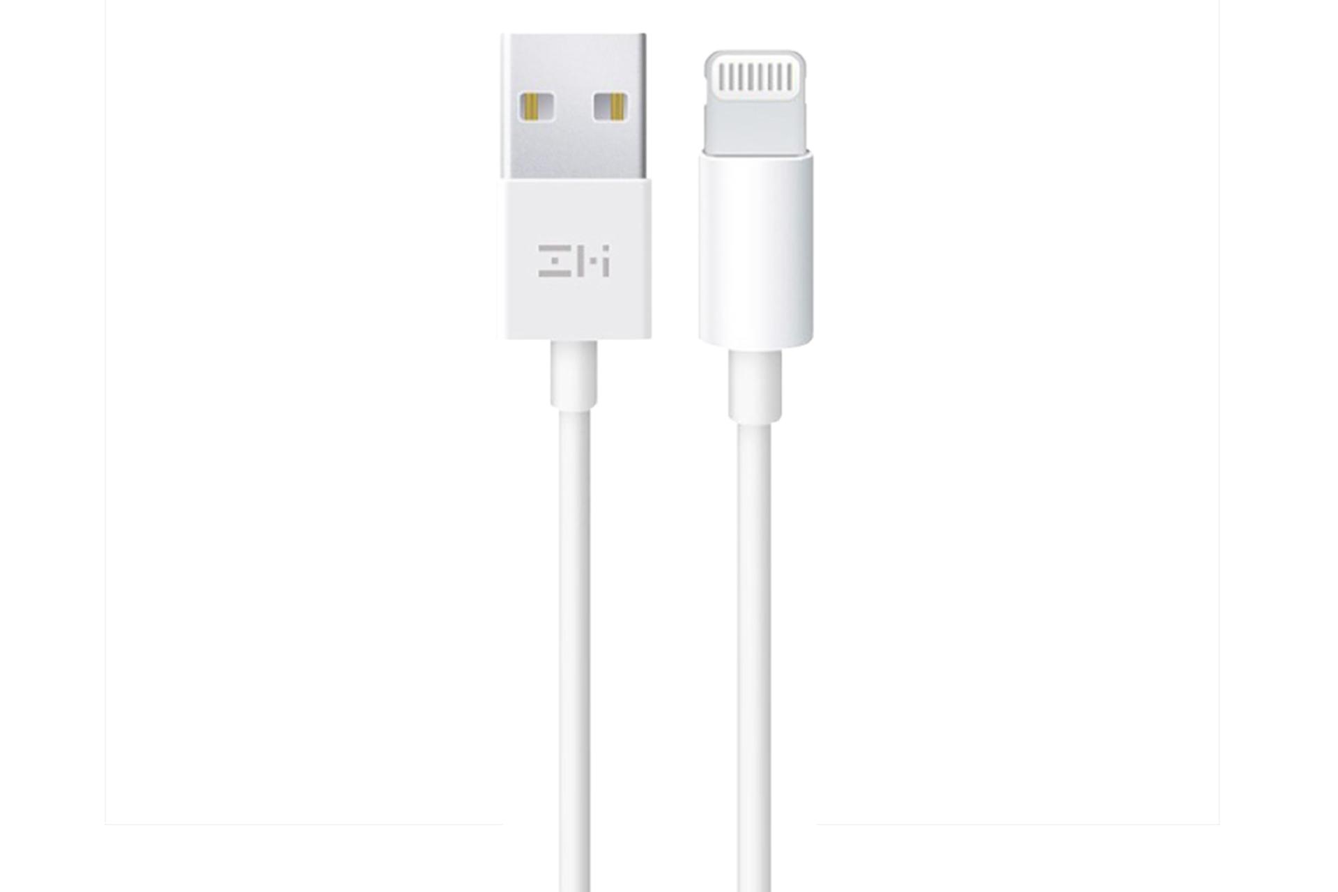 کانکتور و اتصال کابل شارژ USB شیائومی Type-A به Lightning مدل ZMI AL813 با طول 1 متر