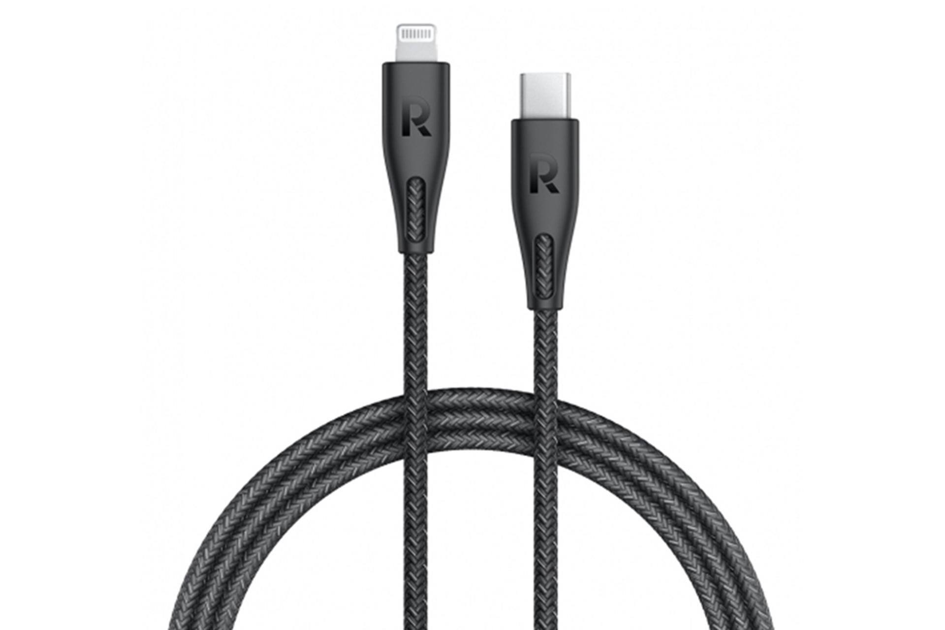 کابل شارژ USB راوپاور Type-C به Lightning مدل RP-CB1017 با طول 1.2 متر رنگ مشکی