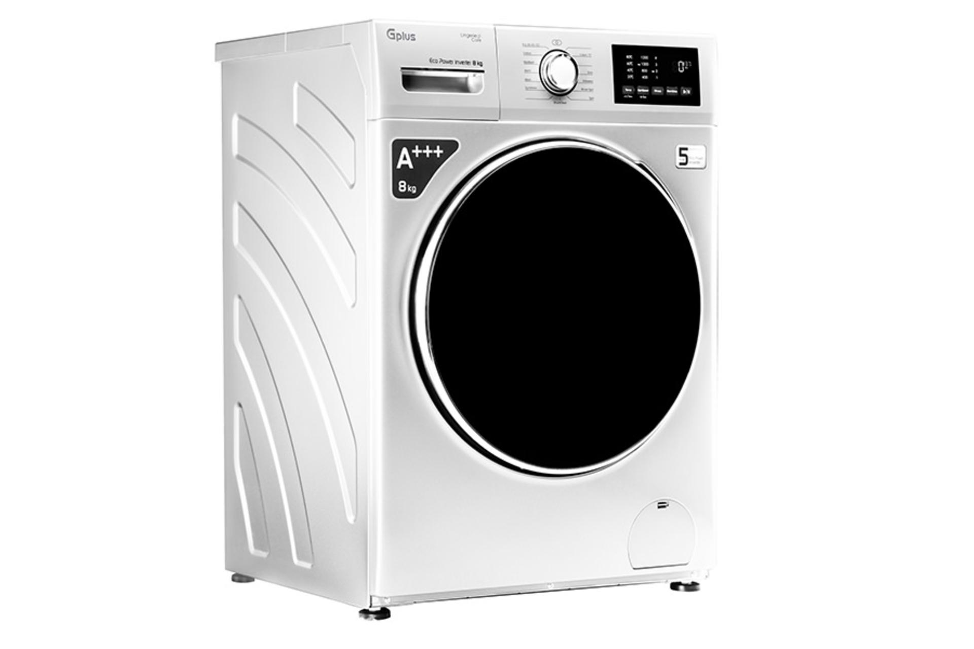 ماشین لباسشویی جی پلاس Gplus GWM-P8220 رنگ سفید نمای چپ
