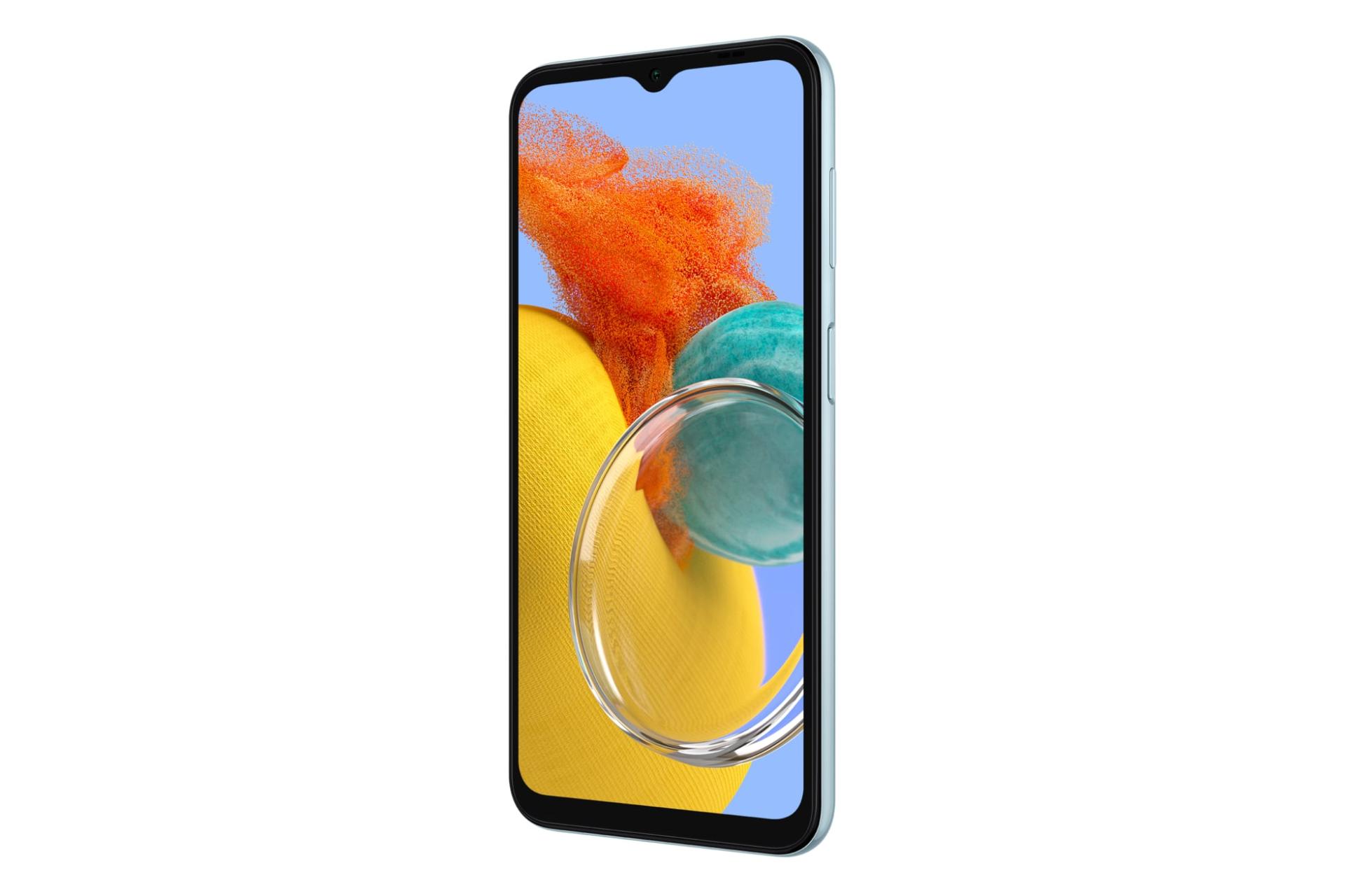 سمت راست پنل جلوی گوشی موبایل گلکسی M14 سامسونگ آبی روشن / Samsung Galaxy M14