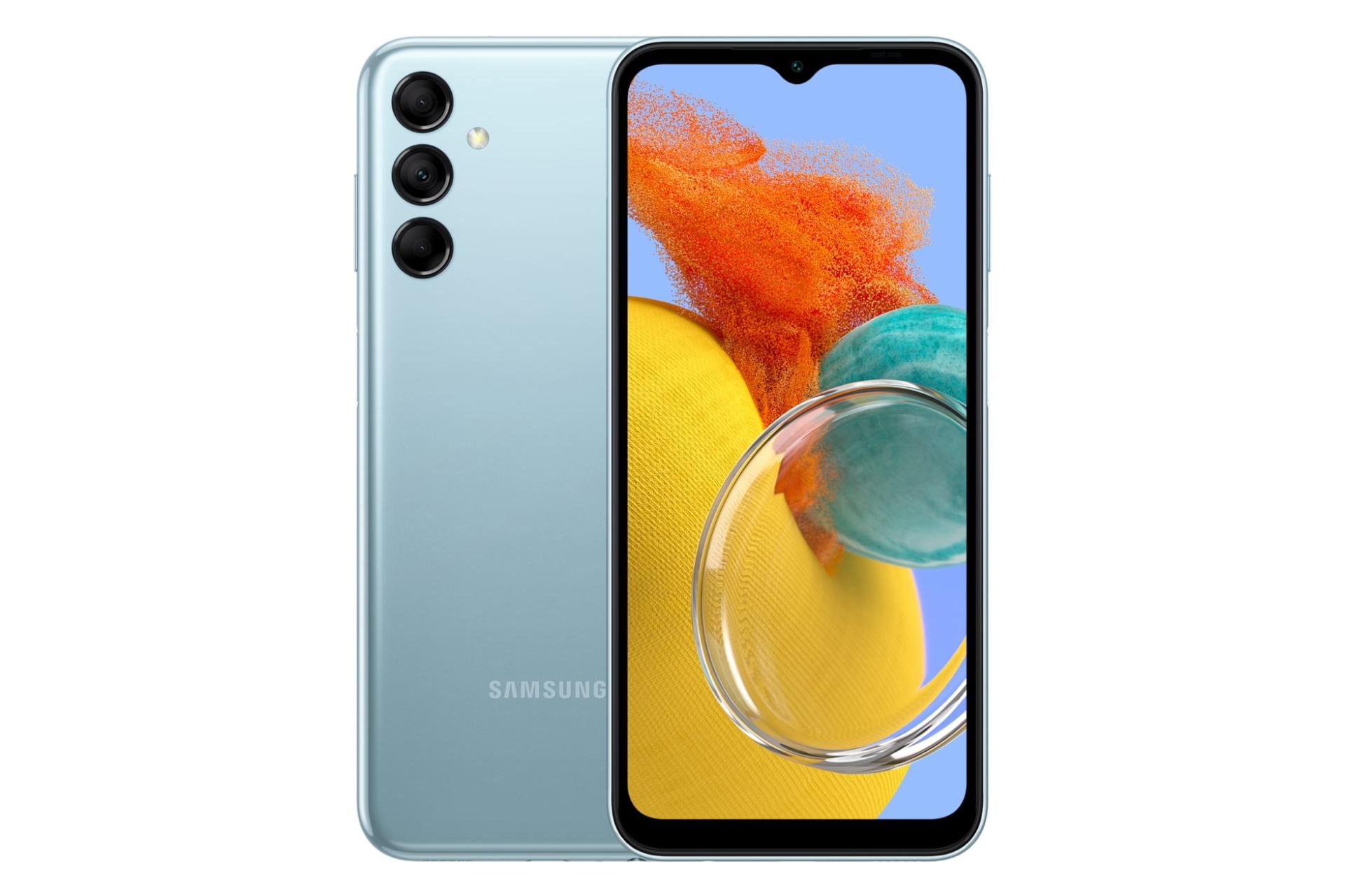 مرجع متخصصين ايران پنل جلو و پشت موبايل موبايل گلكسي M14 سامسونگ آبي روشن / Samsung Galaxy M14