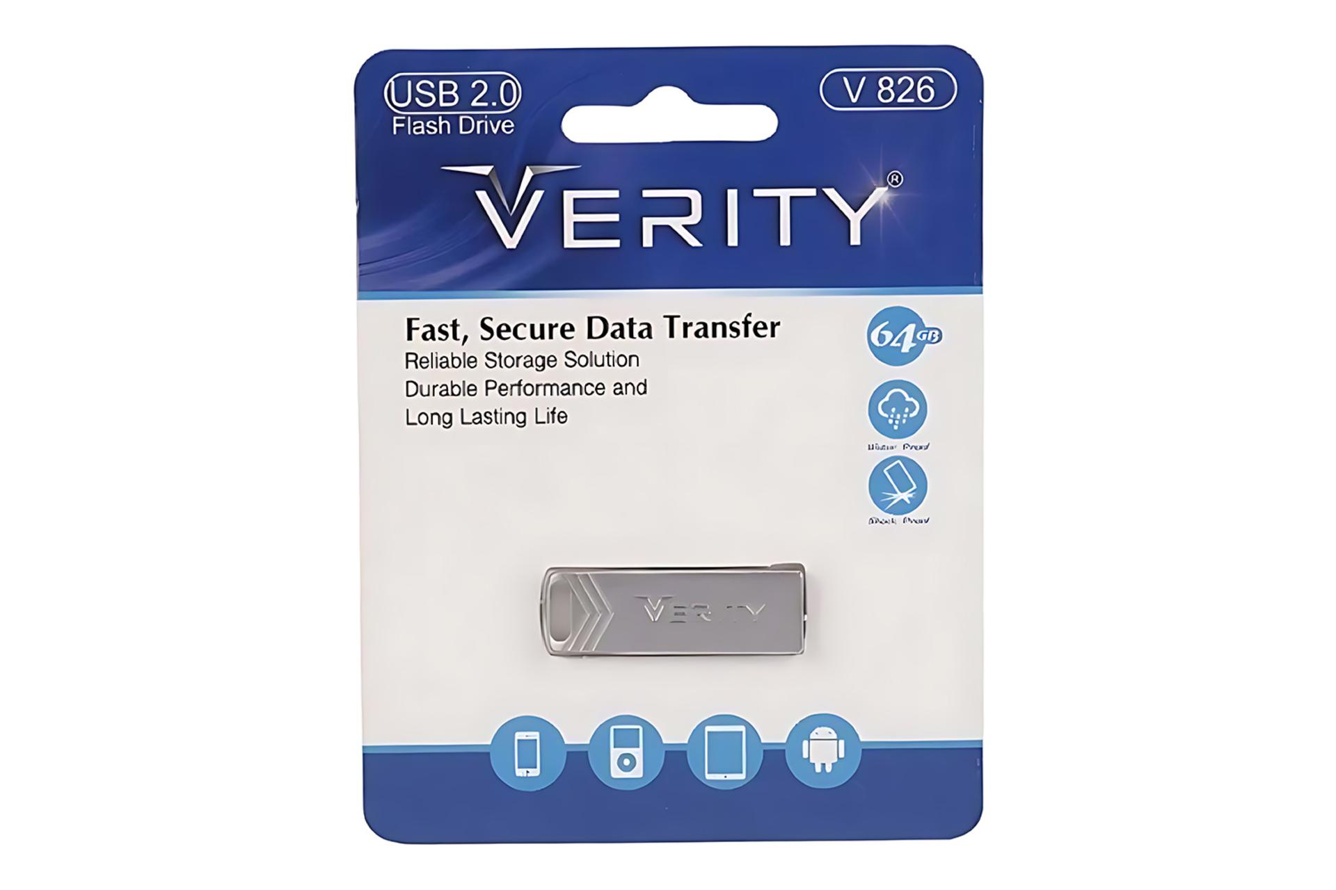 جعبه فلش مموری وریتی Verity V 826 64GB USB 2.0